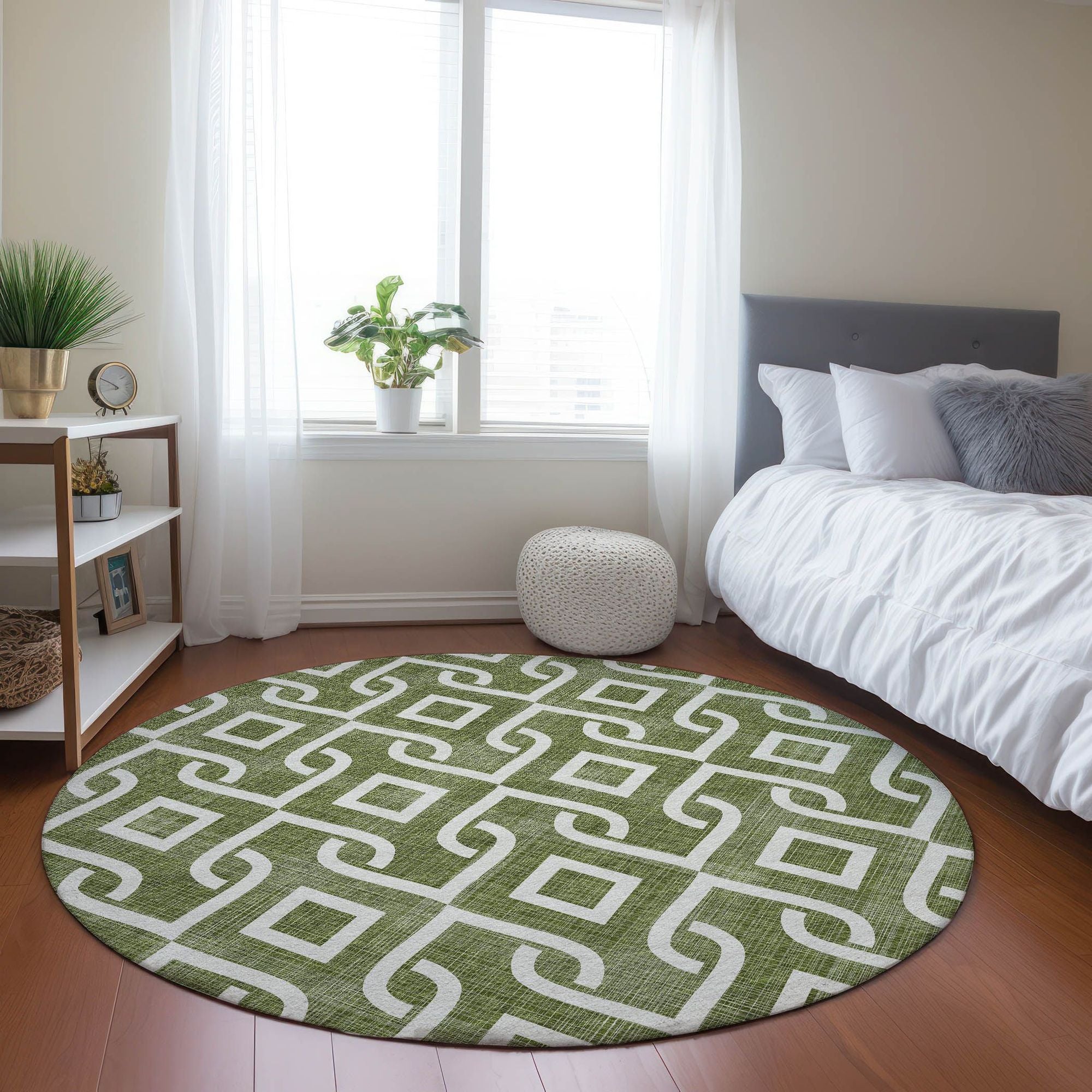 Machine Made ACN621 Olive Green Rugs #color_olive green