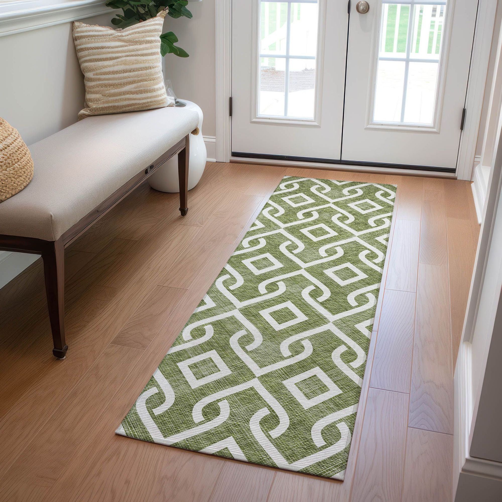 Machine Made ACN621 Olive Green Rugs #color_olive green