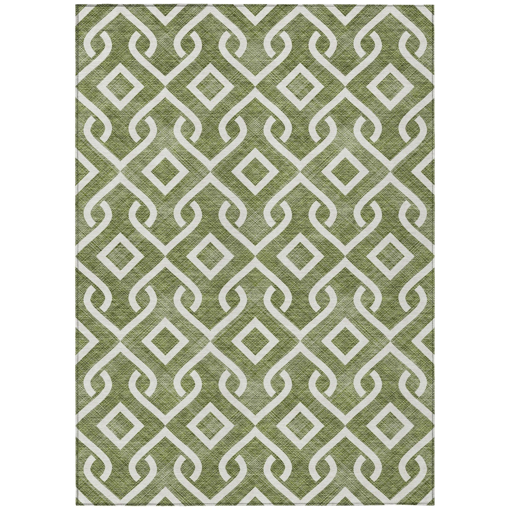 Machine Made ACN621 Olive Green Rugs #color_olive green