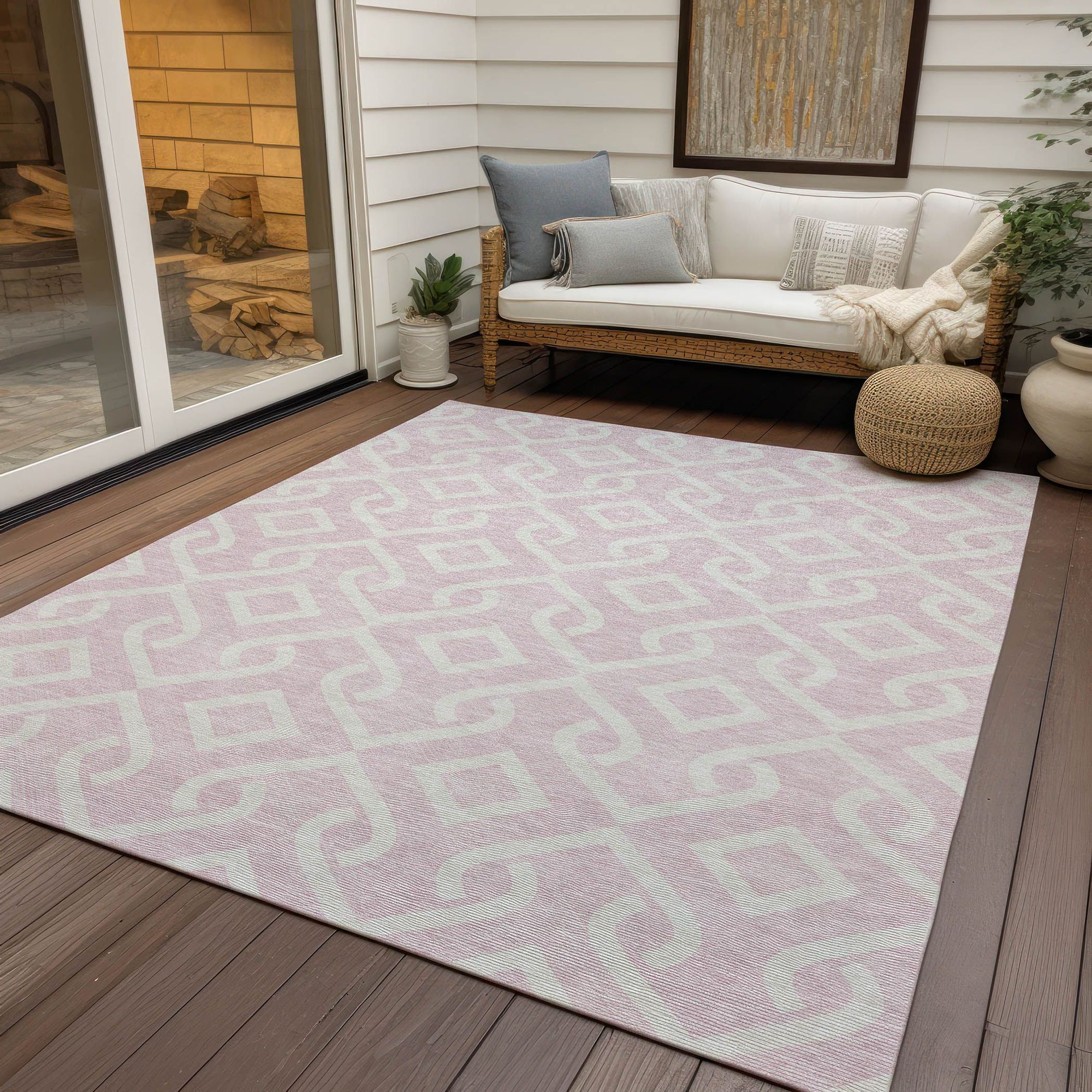 Machine Made ACN621 Pink  Rugs #color_pink 