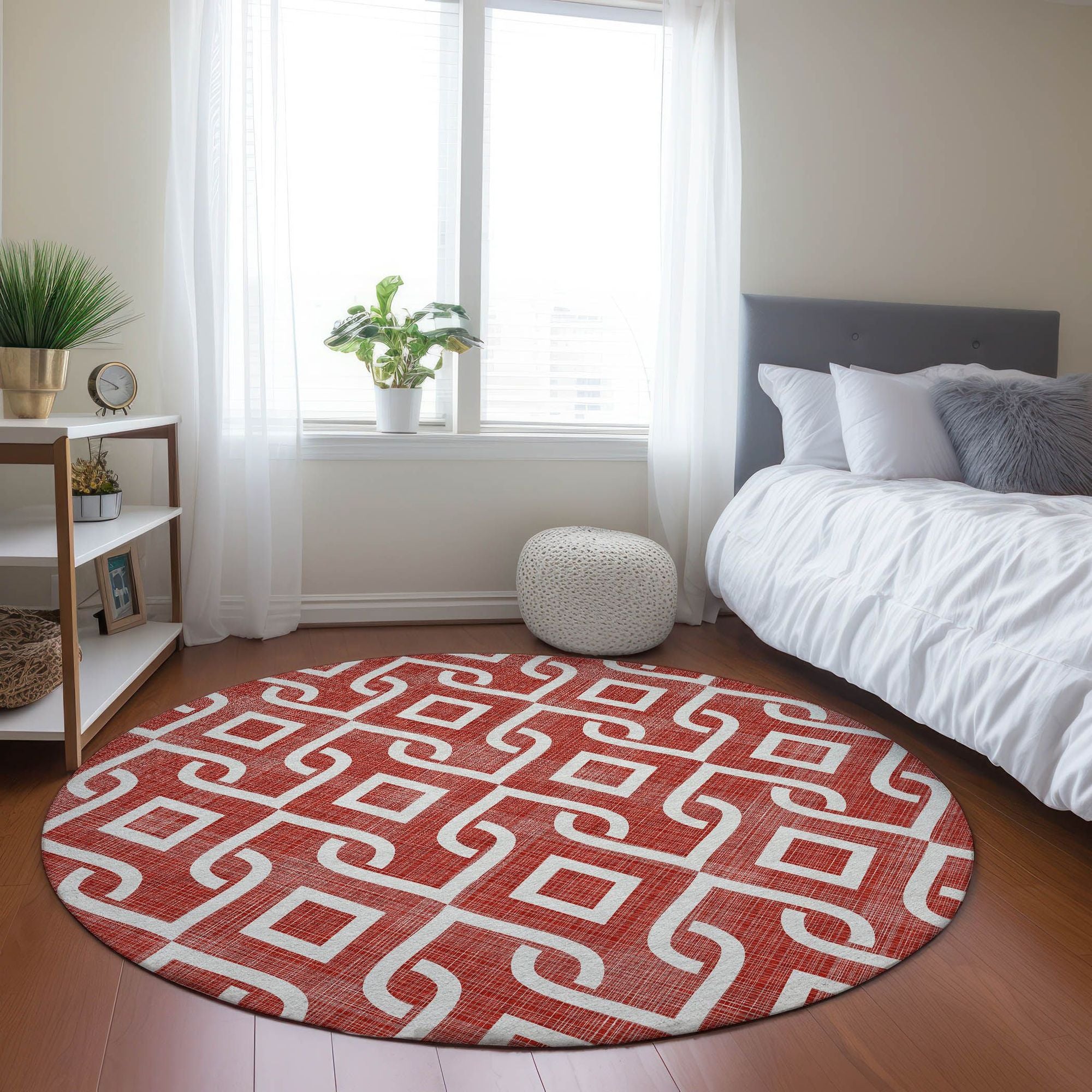 Machine Made ACN621 Red  Rugs #color_red 