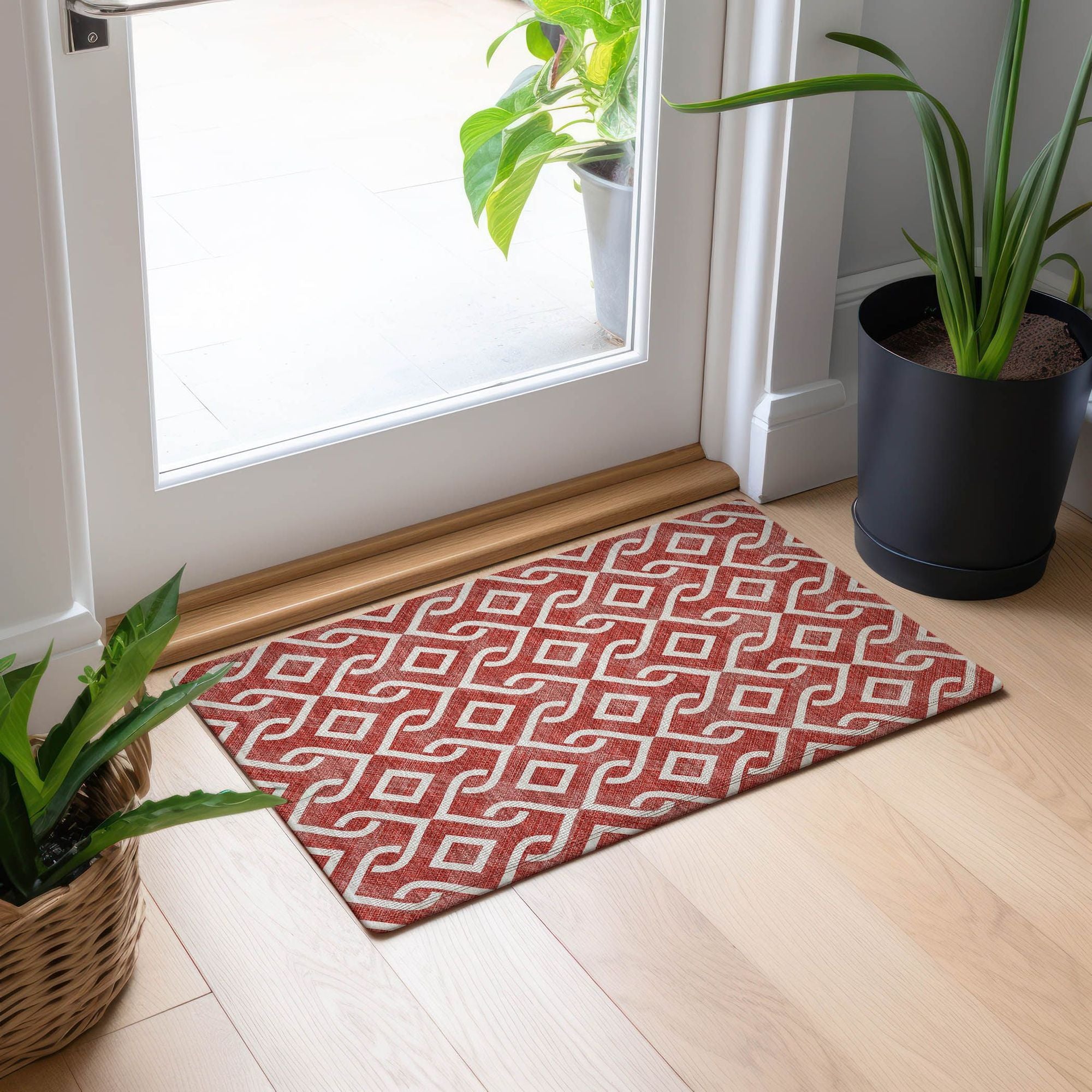 Machine Made ACN621 Red  Rugs #color_red 