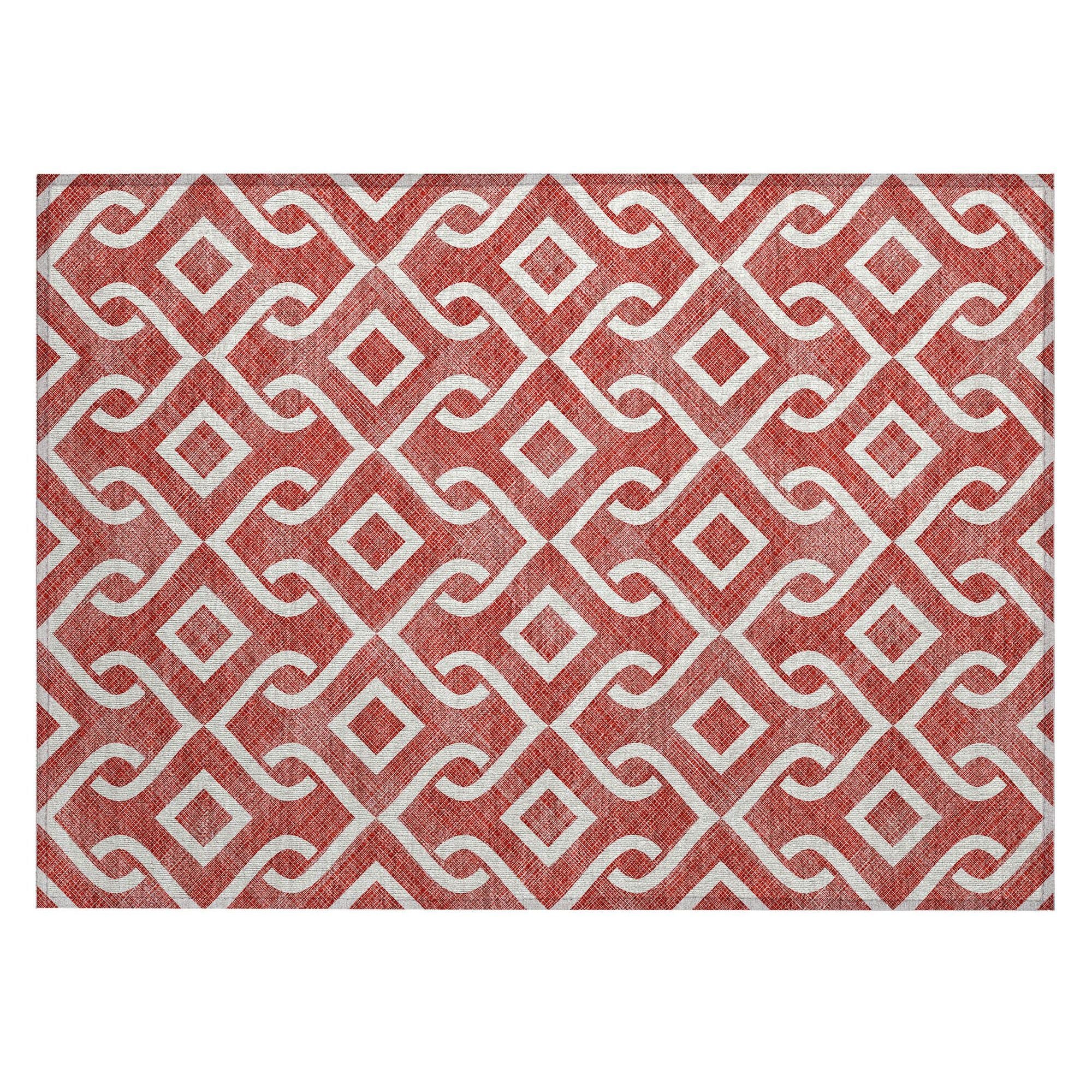 Machine Made ACN621 Red  Rugs #color_red 