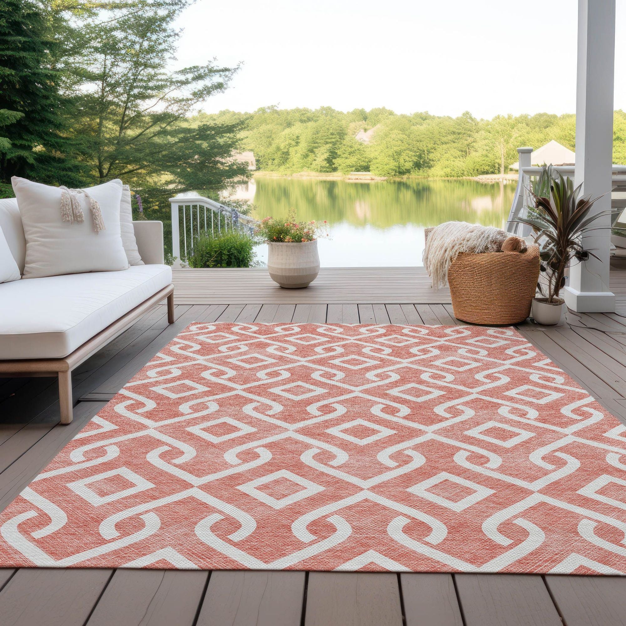 Machine Made ACN621 Salmon Orange Rugs #color_salmon orange