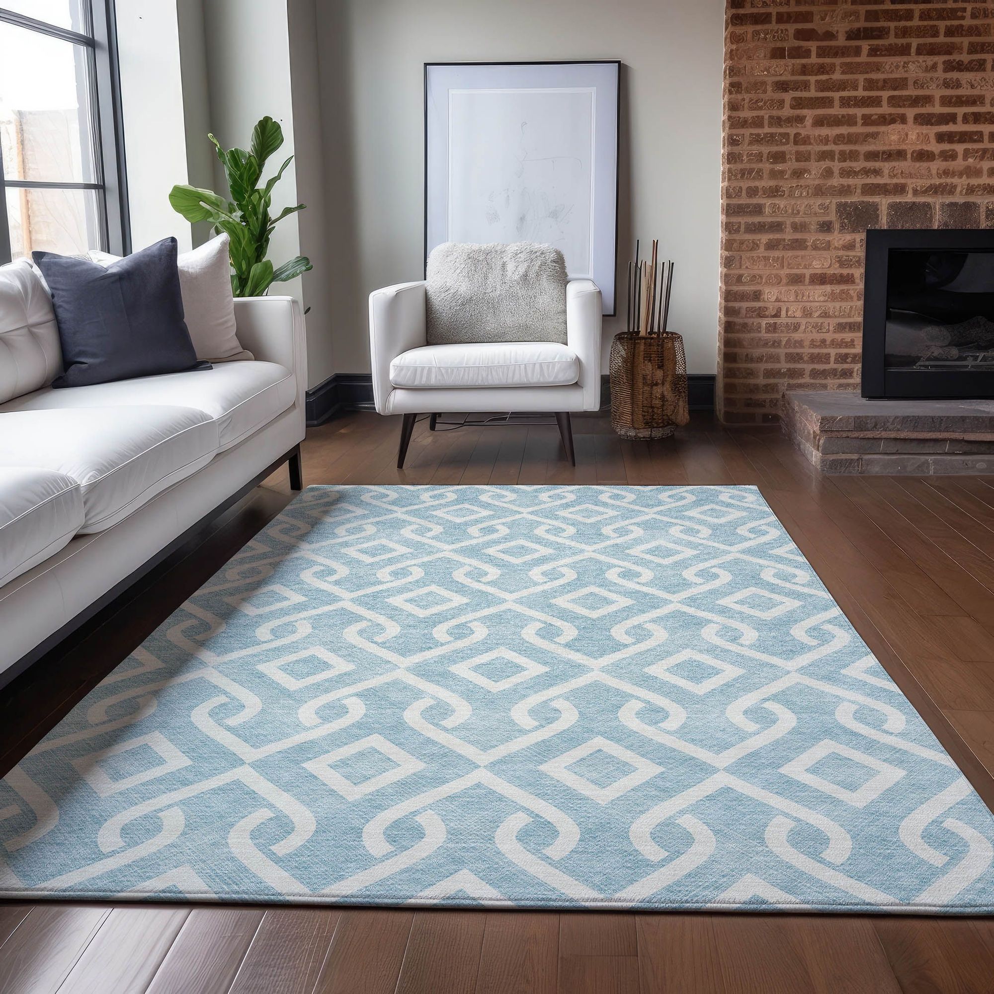 Machine Made ACN621 Sky Blue Rugs #color_sky blue