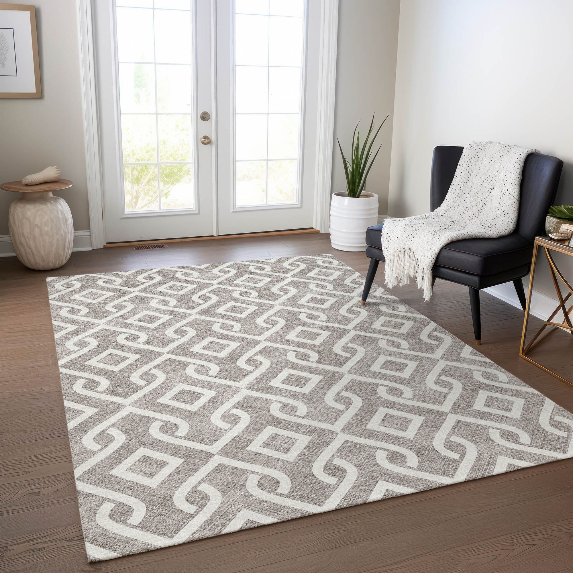 Machine Made ACN621 Taupe Brown Rugs #color_taupe brown