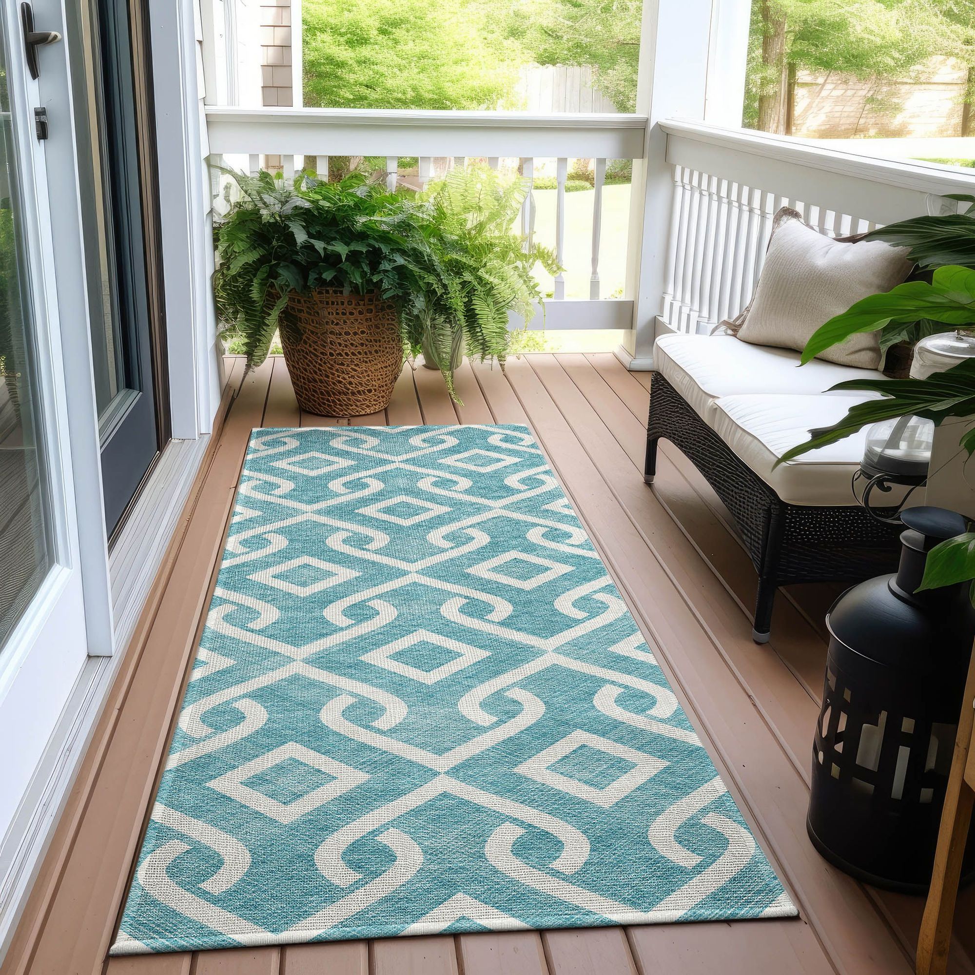 Machine Made ACN621 Teal  Rugs #color_teal 