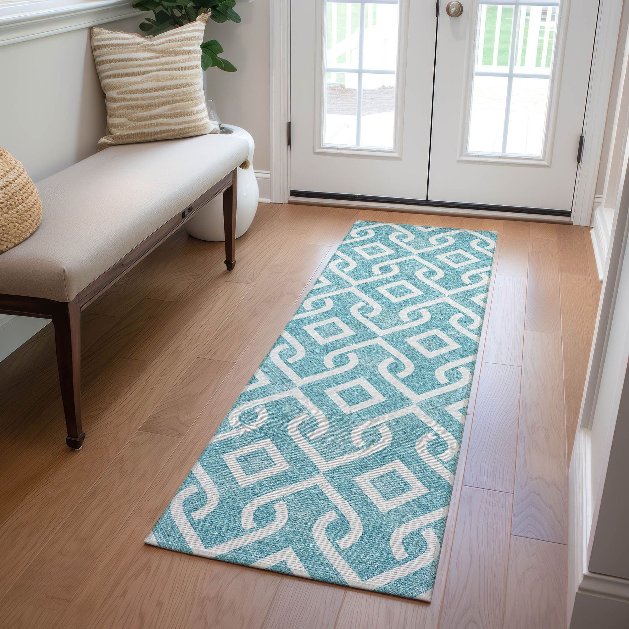 Machine Made ACN621 Teal  Rugs #color_teal 