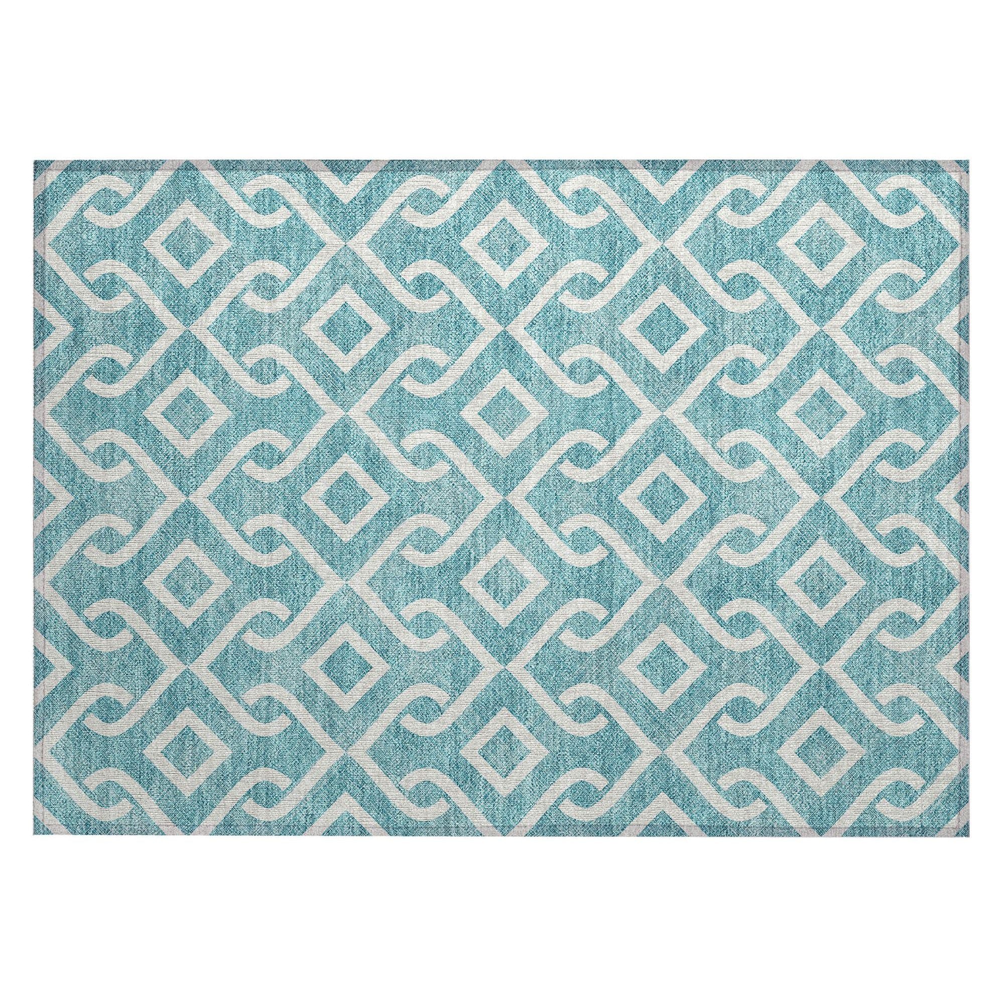 Machine Made ACN621 Teal  Rugs #color_teal 