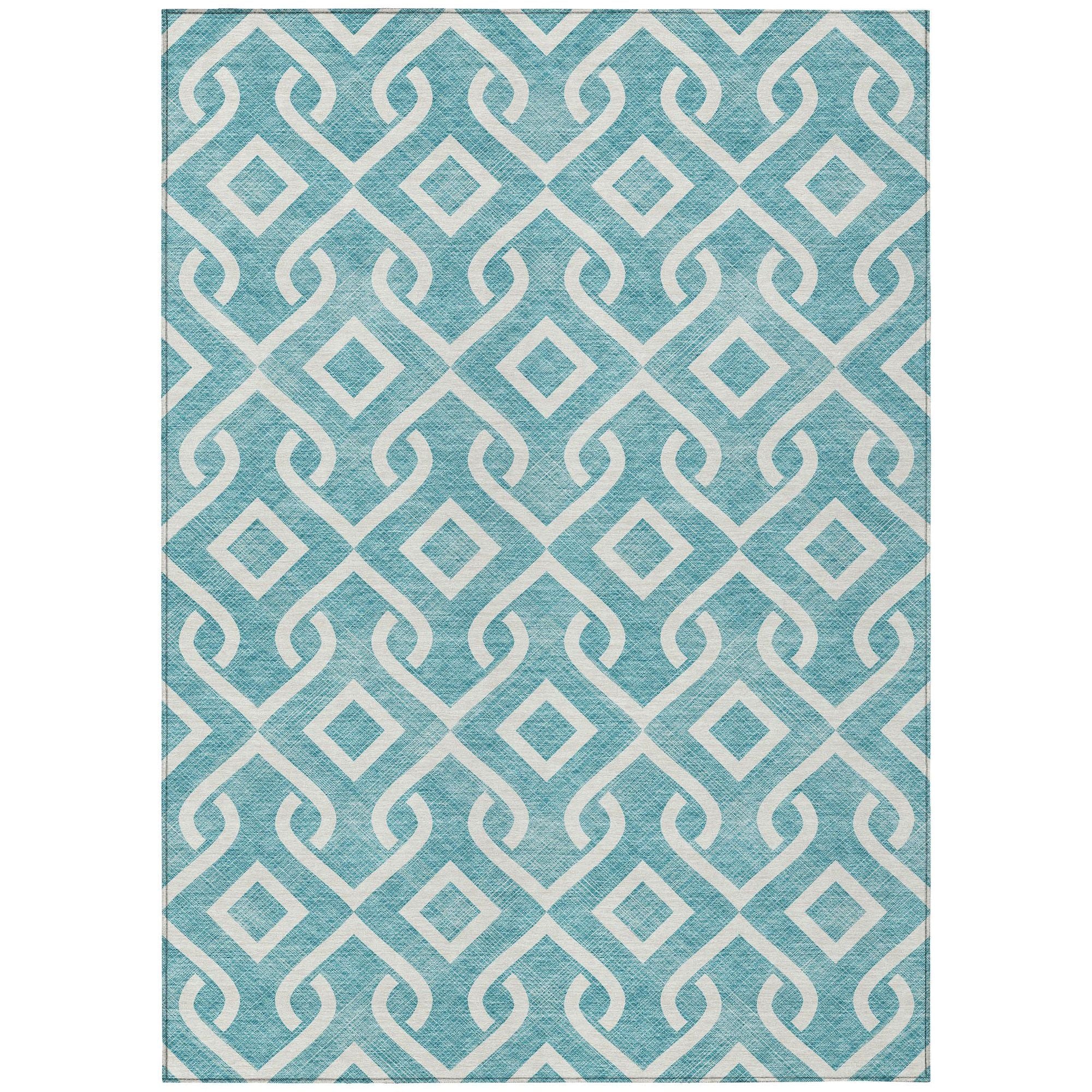 Machine Made ACN621 Teal  Rugs #color_teal 