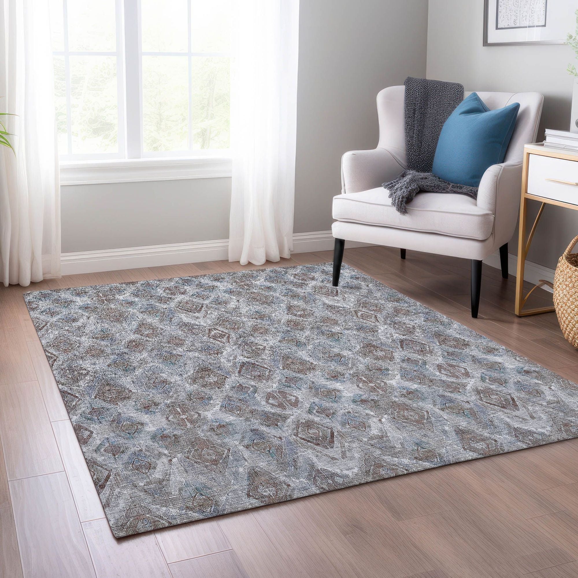 Machine Made ACN622 Blue  Rugs #color_blue 