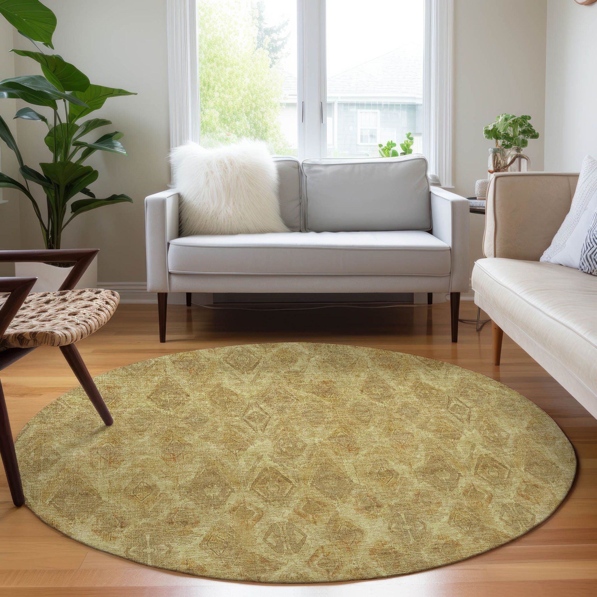 Machine Made ACN622 Gold  Rugs #color_gold 