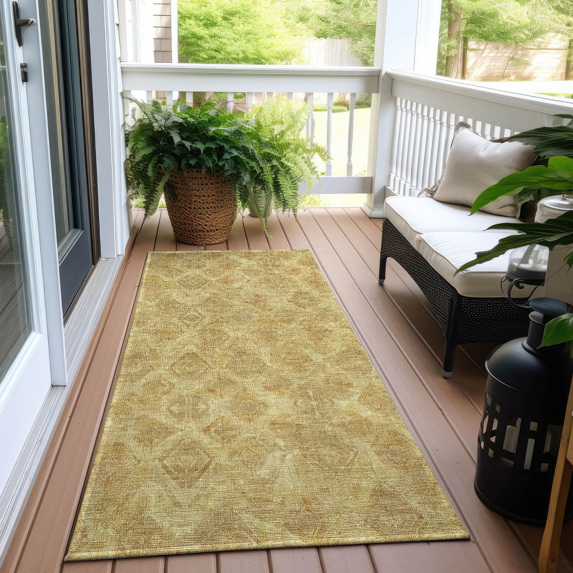 Machine Made ACN622 Gold  Rugs #color_gold 