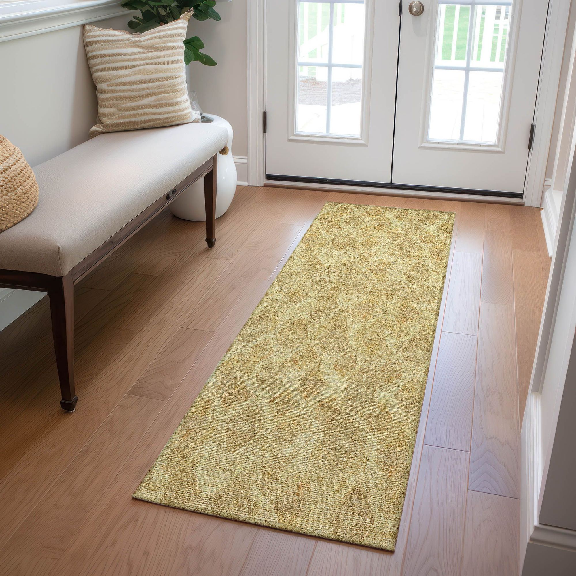 Machine Made ACN622 Gold  Rugs #color_gold 