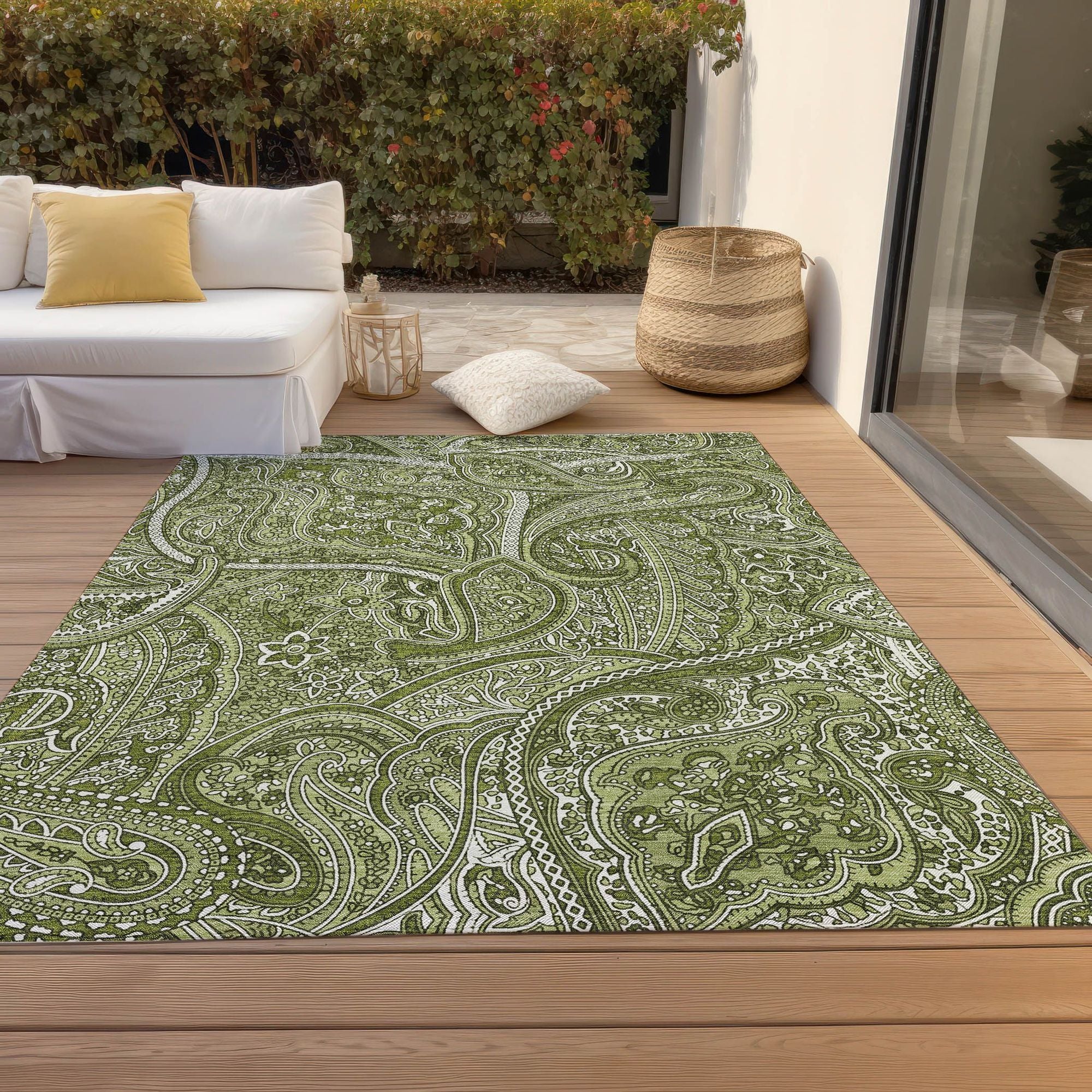 Machine Made ACN623 Green  Rugs #color_green 