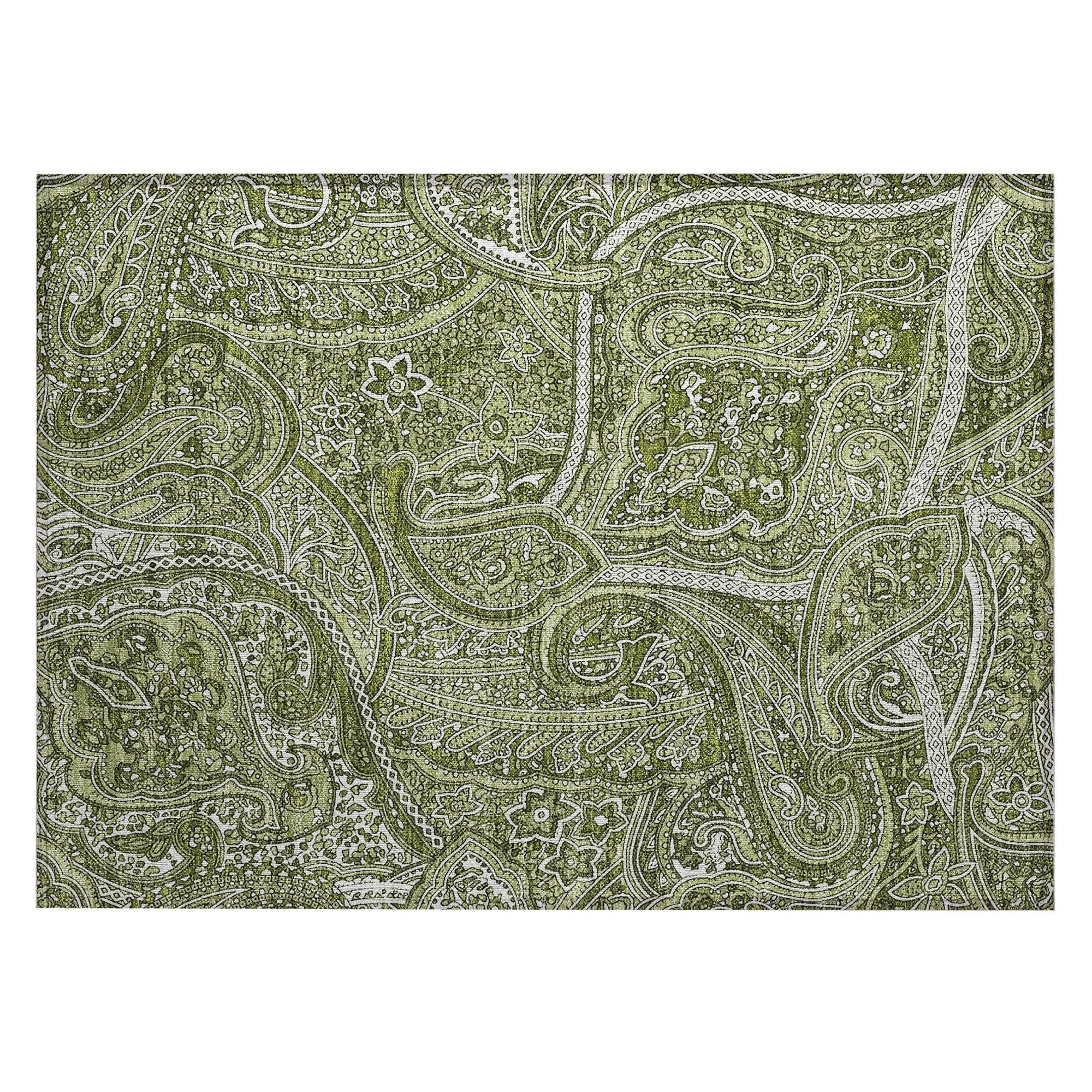 Machine Made ACN623 Green  Rugs #color_green 