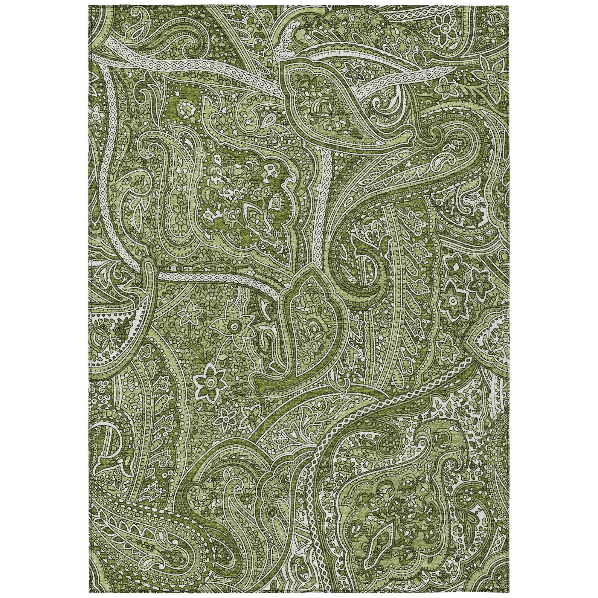 Machine Made ACN623 Green  Rugs #color_green 