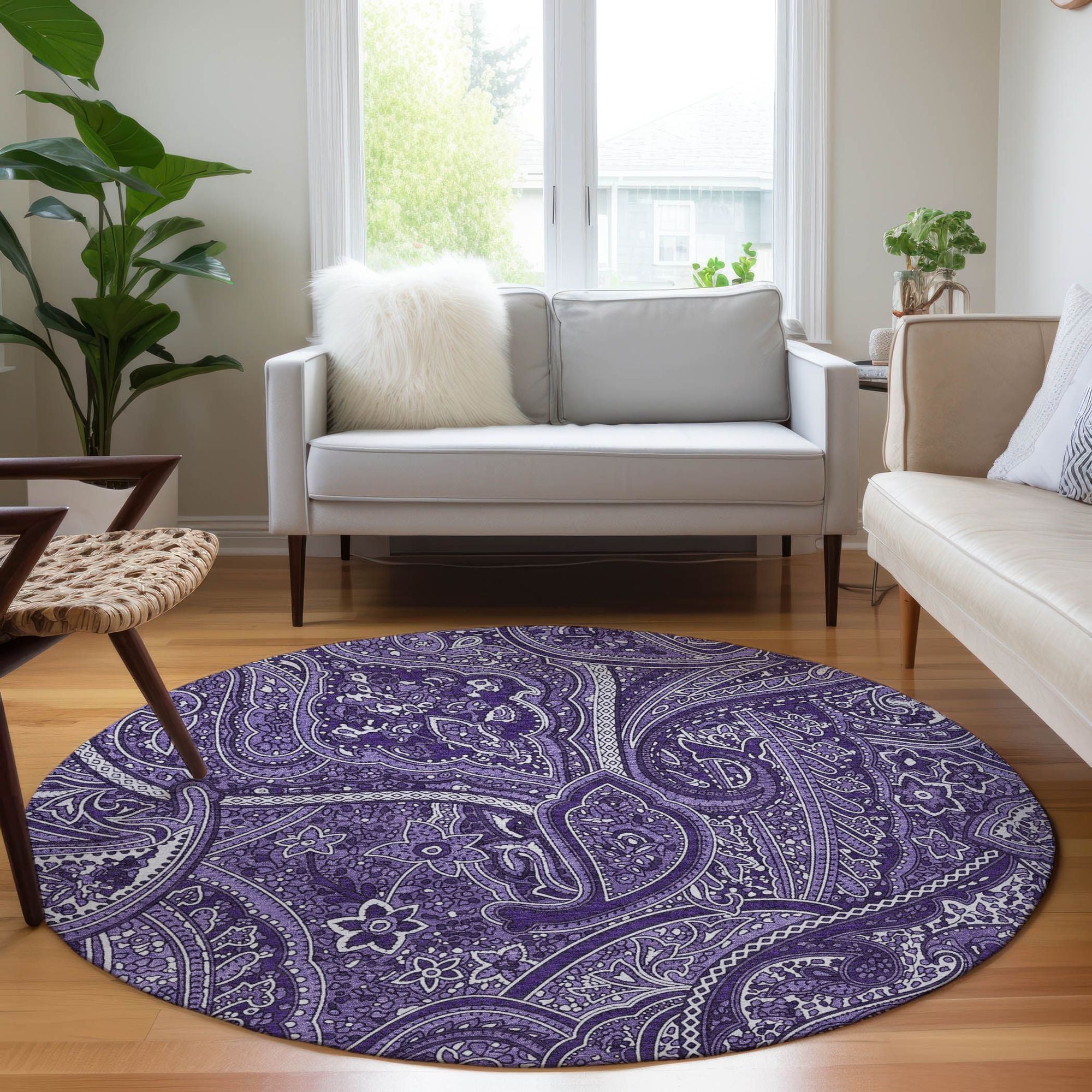 Machine Made ACN623 Purple  Rugs #color_purple 