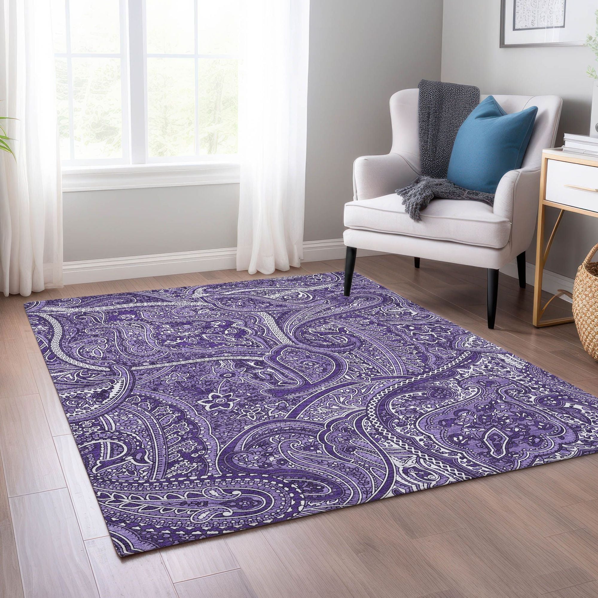 Machine Made ACN623 Purple  Rugs #color_purple 