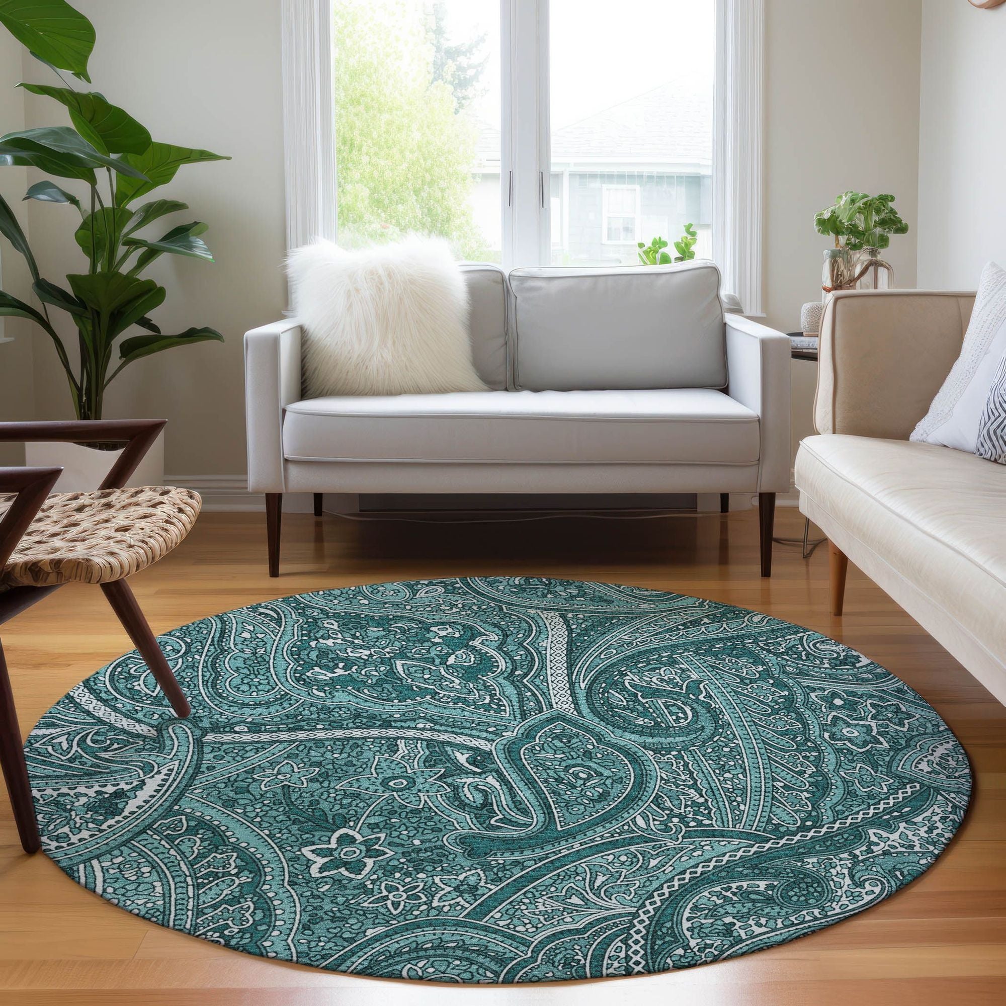 Machine Made ACN623 Teal  Rugs #color_teal 