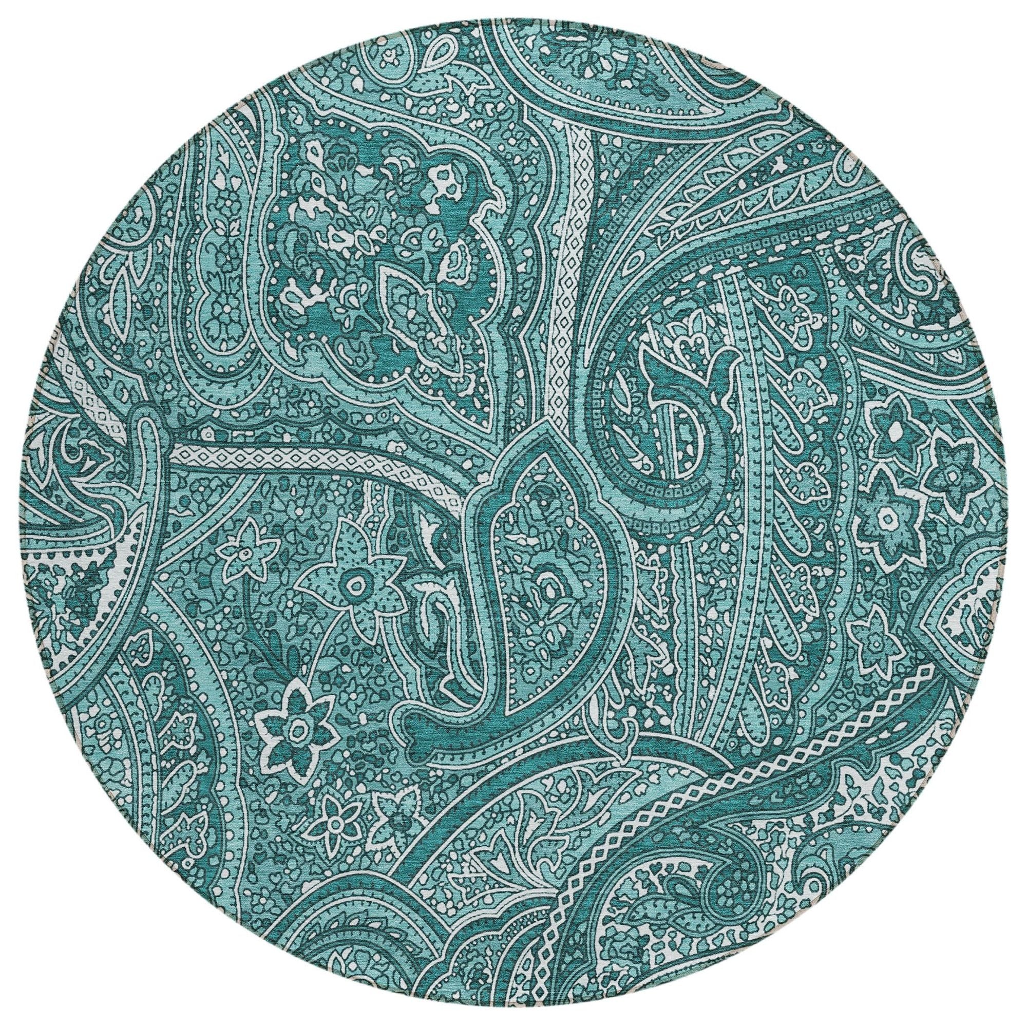 Machine Made ACN623 Teal  Rugs #color_teal 