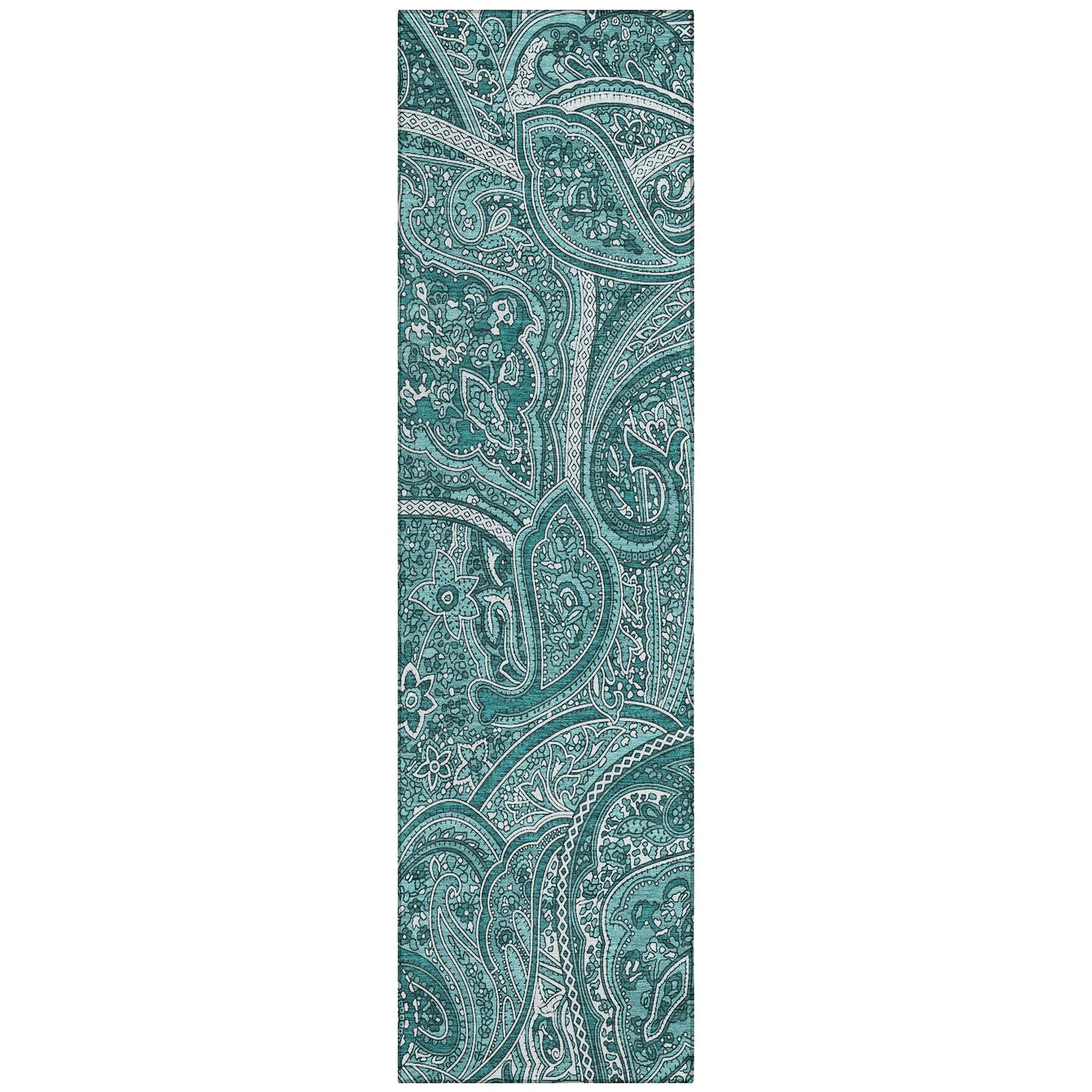 Machine Made ACN623 Teal  Rugs #color_teal 