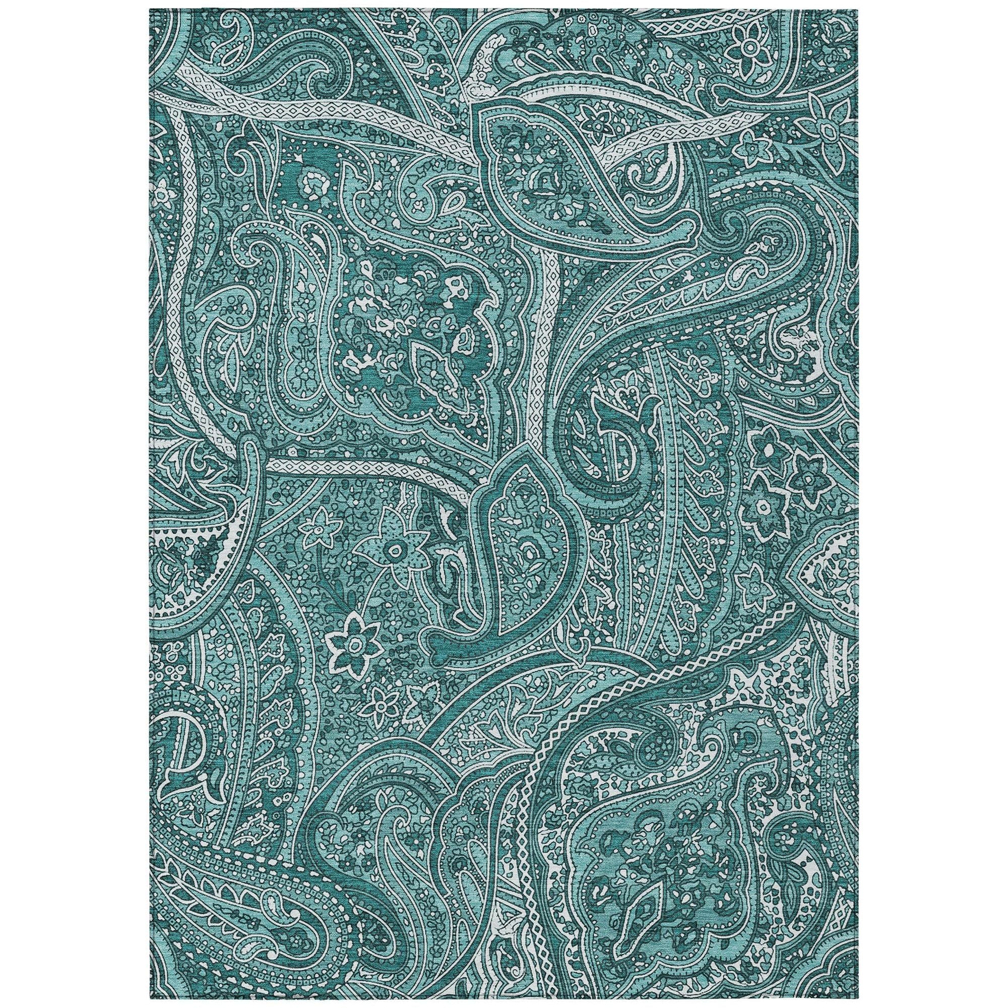 Machine Made ACN623 Teal  Rugs #color_teal 