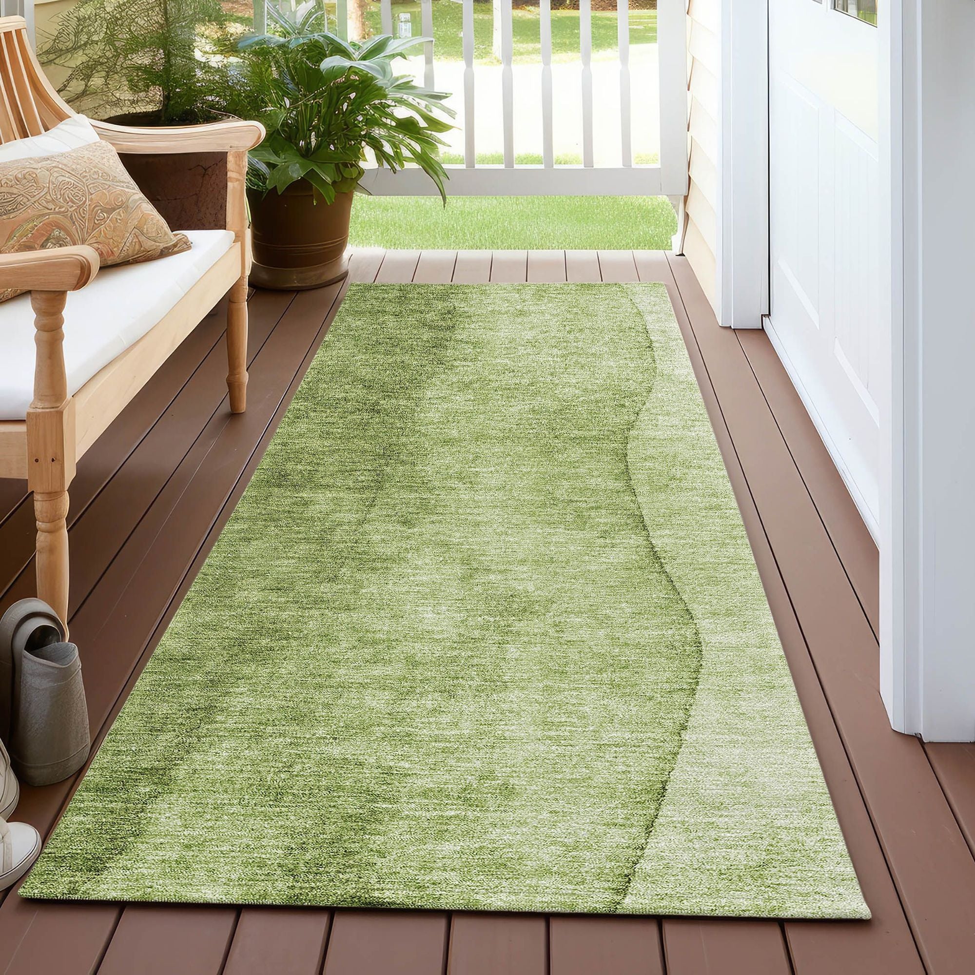 Machine Made ACN625 Olive Green Rugs #color_olive green