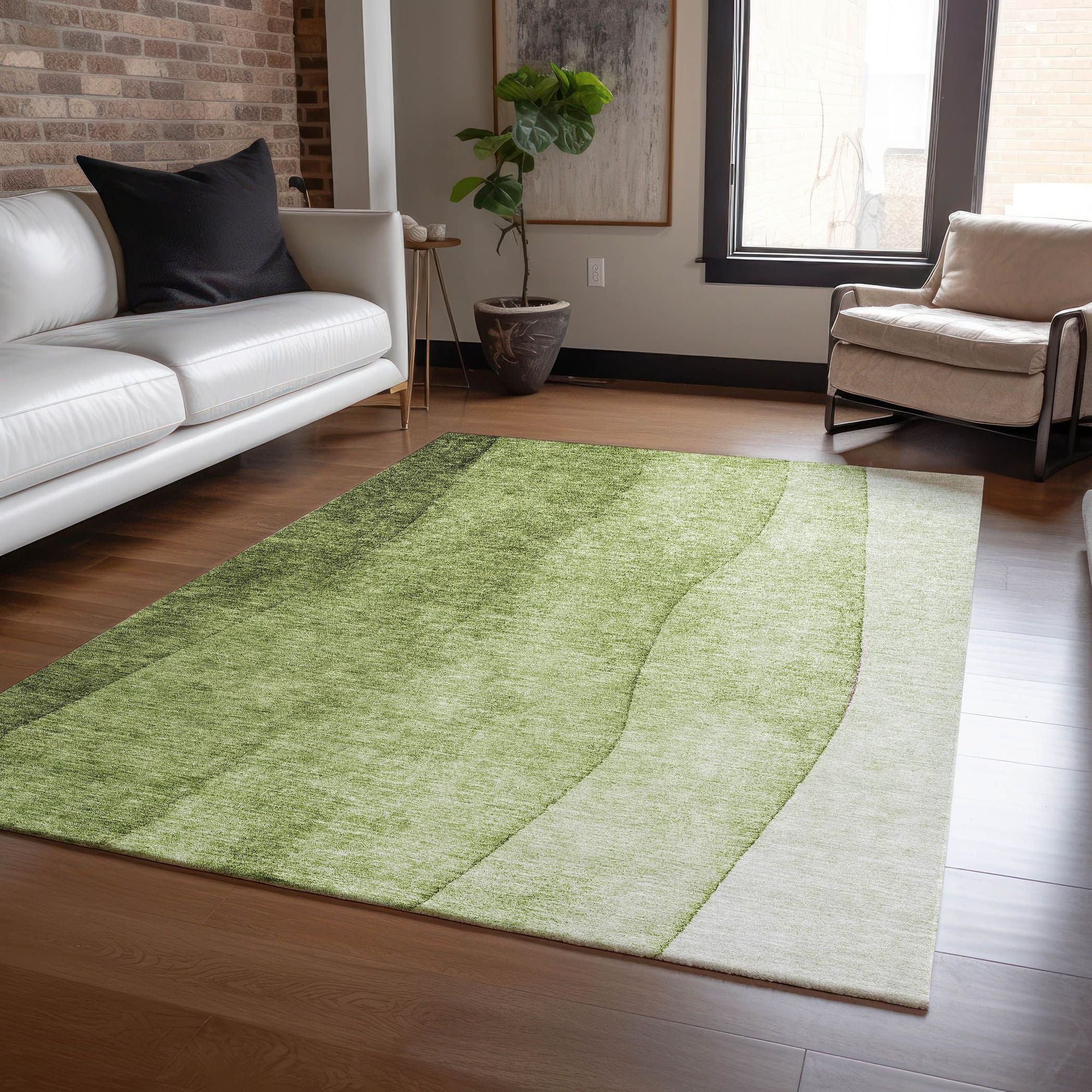 Machine Made ACN625 Olive Green Rugs #color_olive green