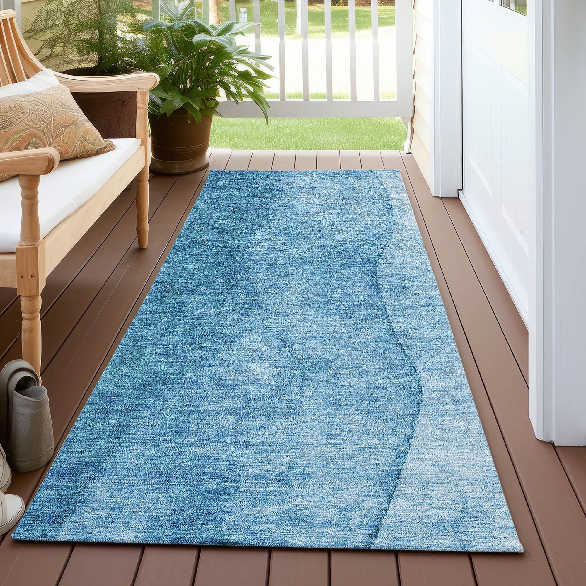 Machine Made ACN625 Teal  Rugs #color_teal 