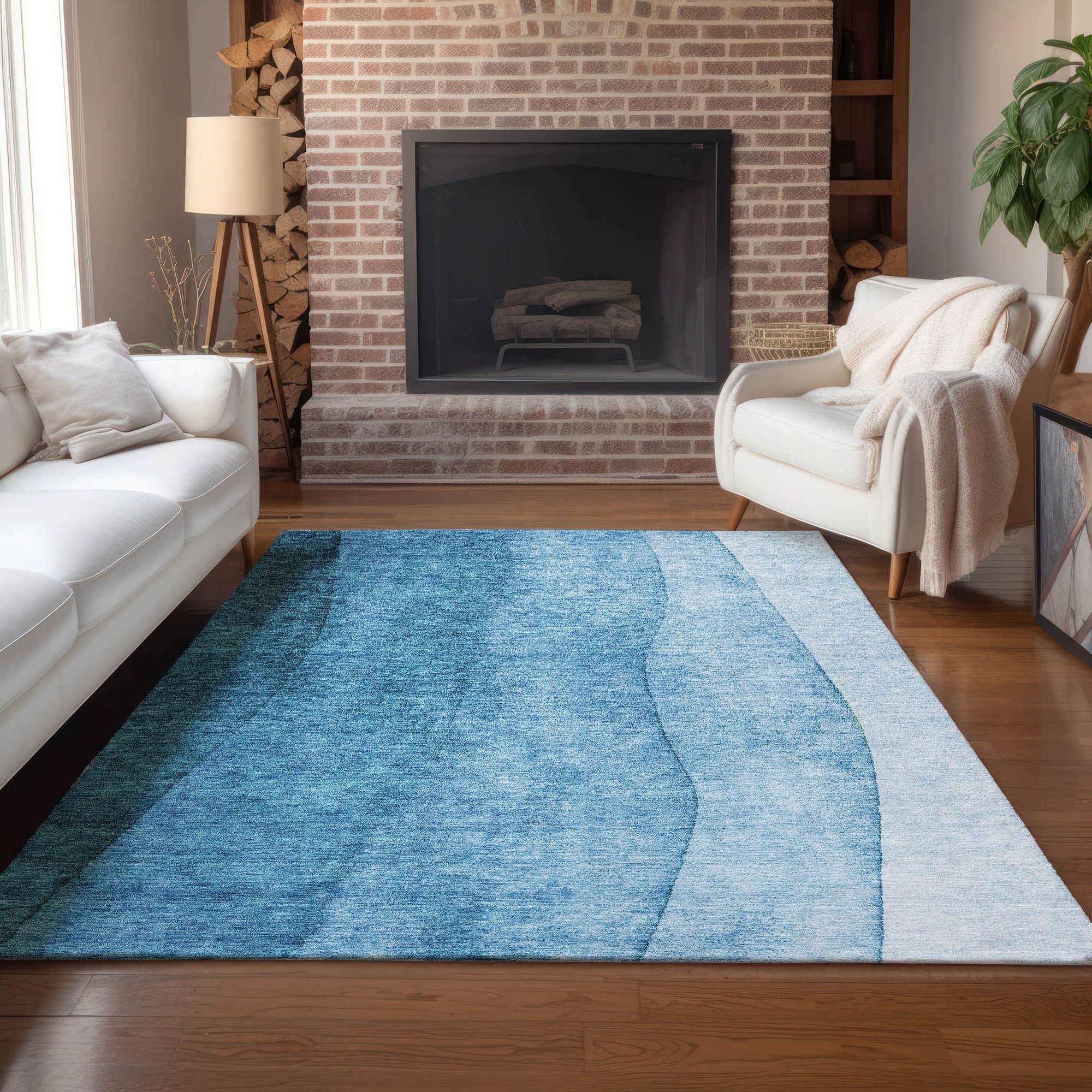 Machine Made ACN625 Teal  Rugs #color_teal 