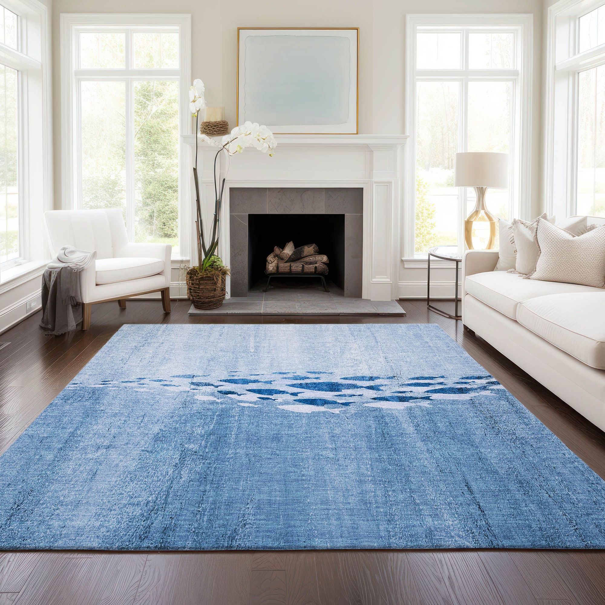 Machine Made ACN627 Blue  Rugs #color_blue 