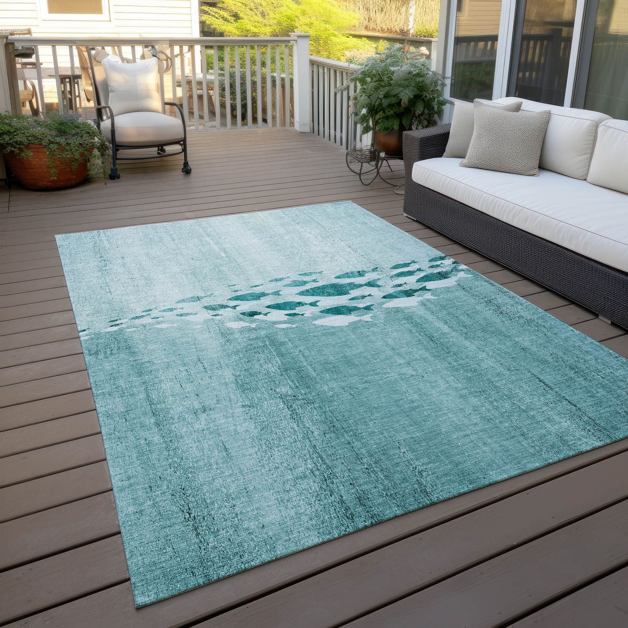 Machine Made ACN627 Teal  Rugs #color_teal 