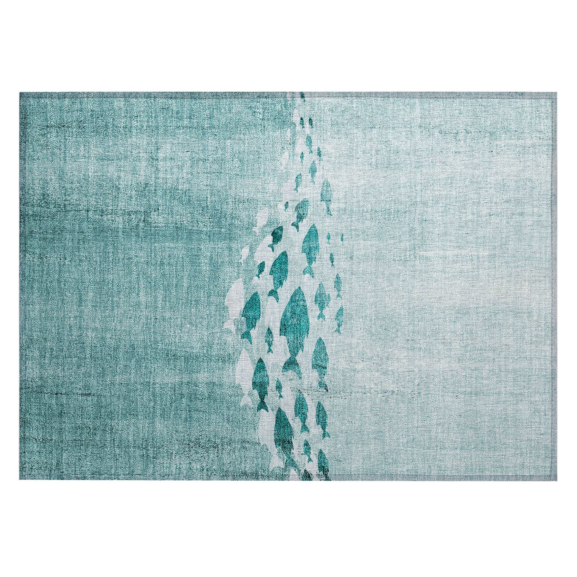 Machine Made ACN627 Teal  Rugs #color_teal 