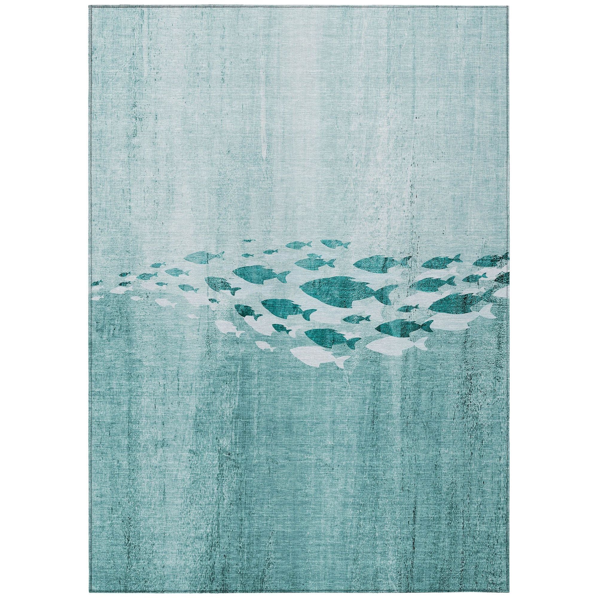 Machine Made ACN627 Teal  Rugs #color_teal 