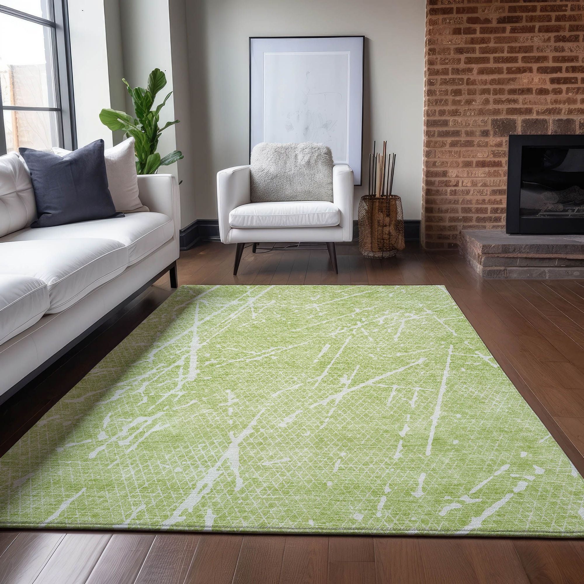 Machine Made ACN628 Aloe Green Rugs #color_aloe green