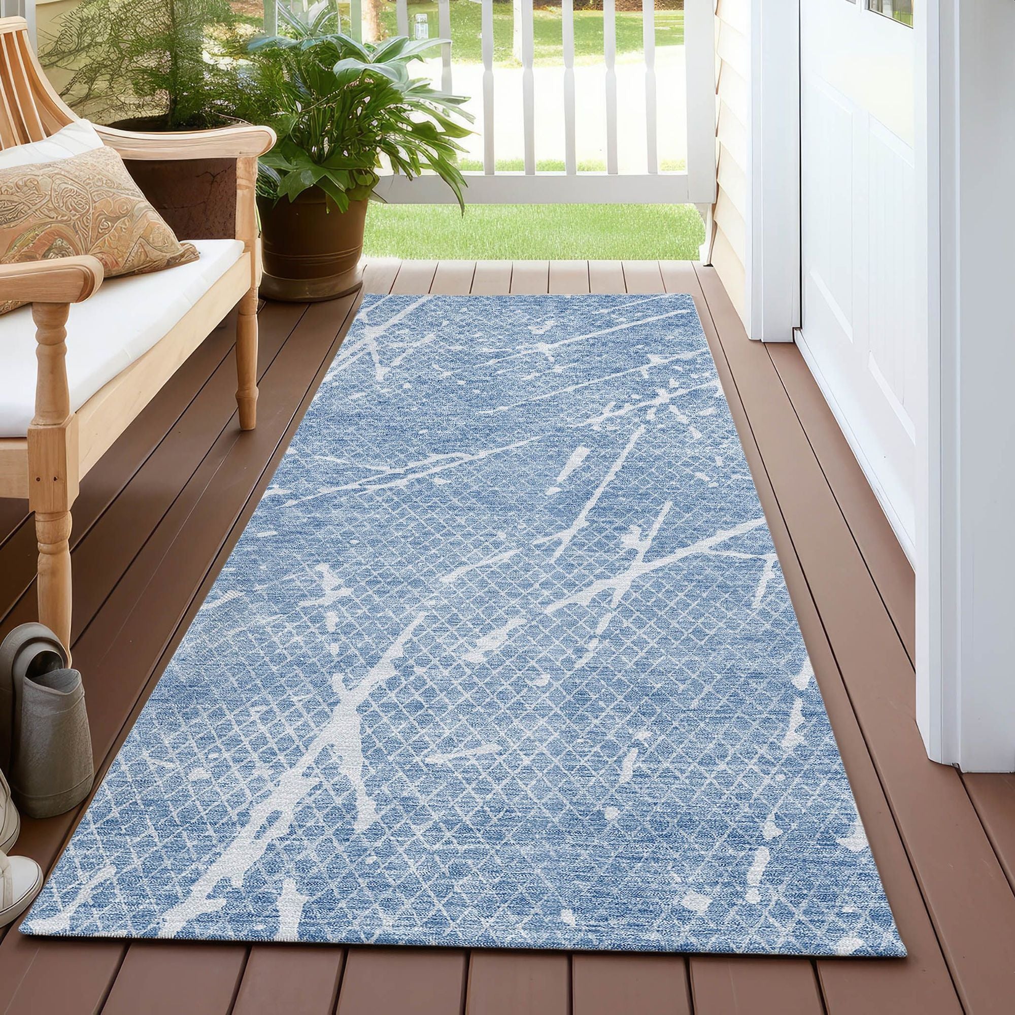 Machine Made ACN628 Blue  Rugs #color_blue 