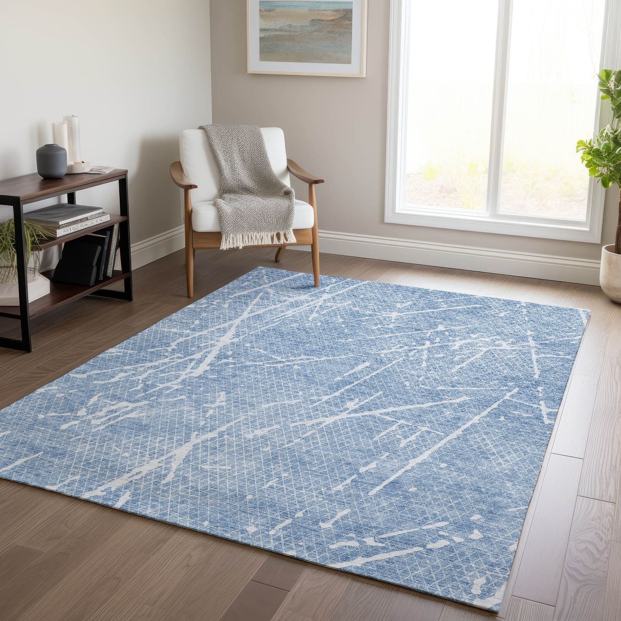 Machine Made ACN628 Blue  Rugs #color_blue 