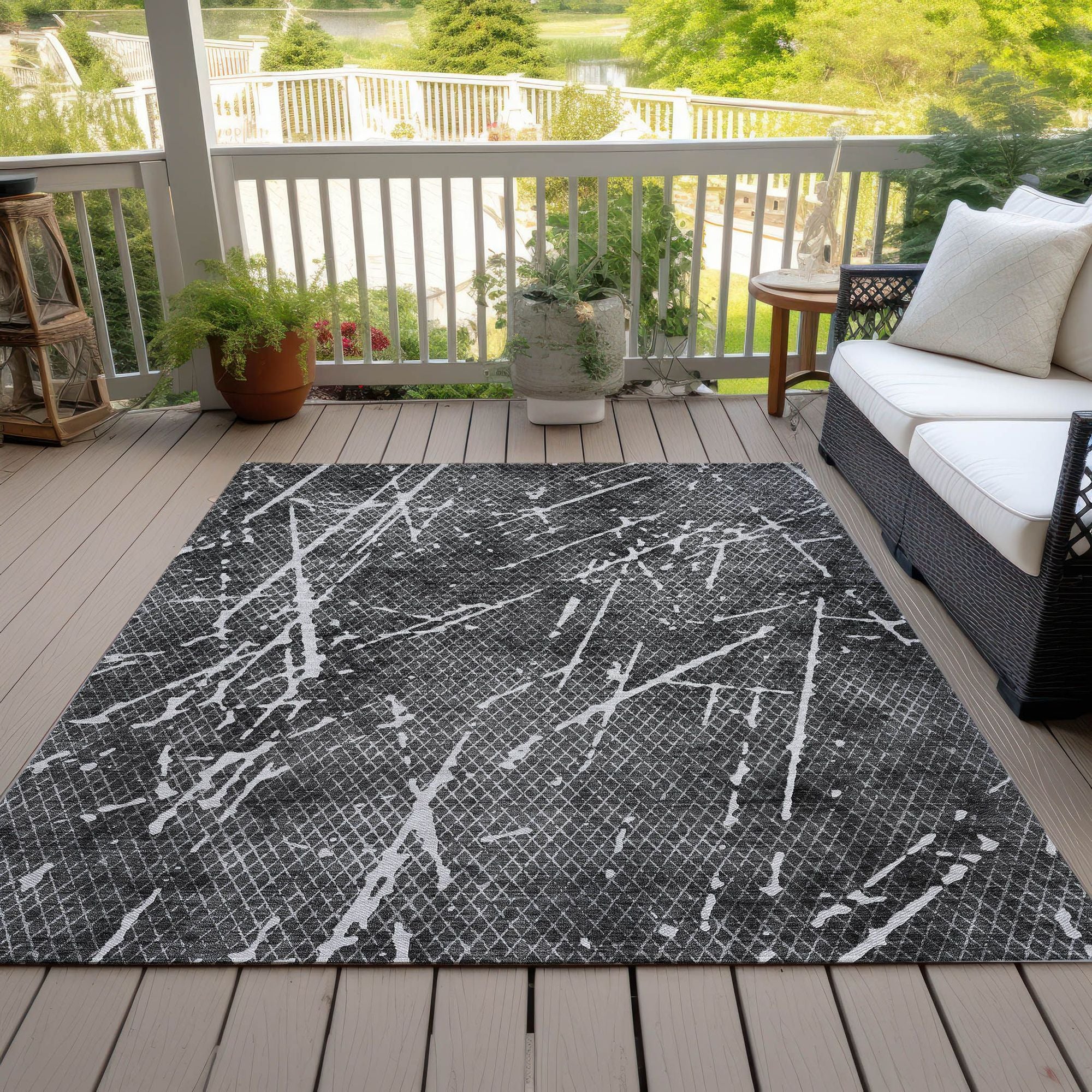 Machine Made ACN628 Charcoal Gray Rugs #color_charcoal gray