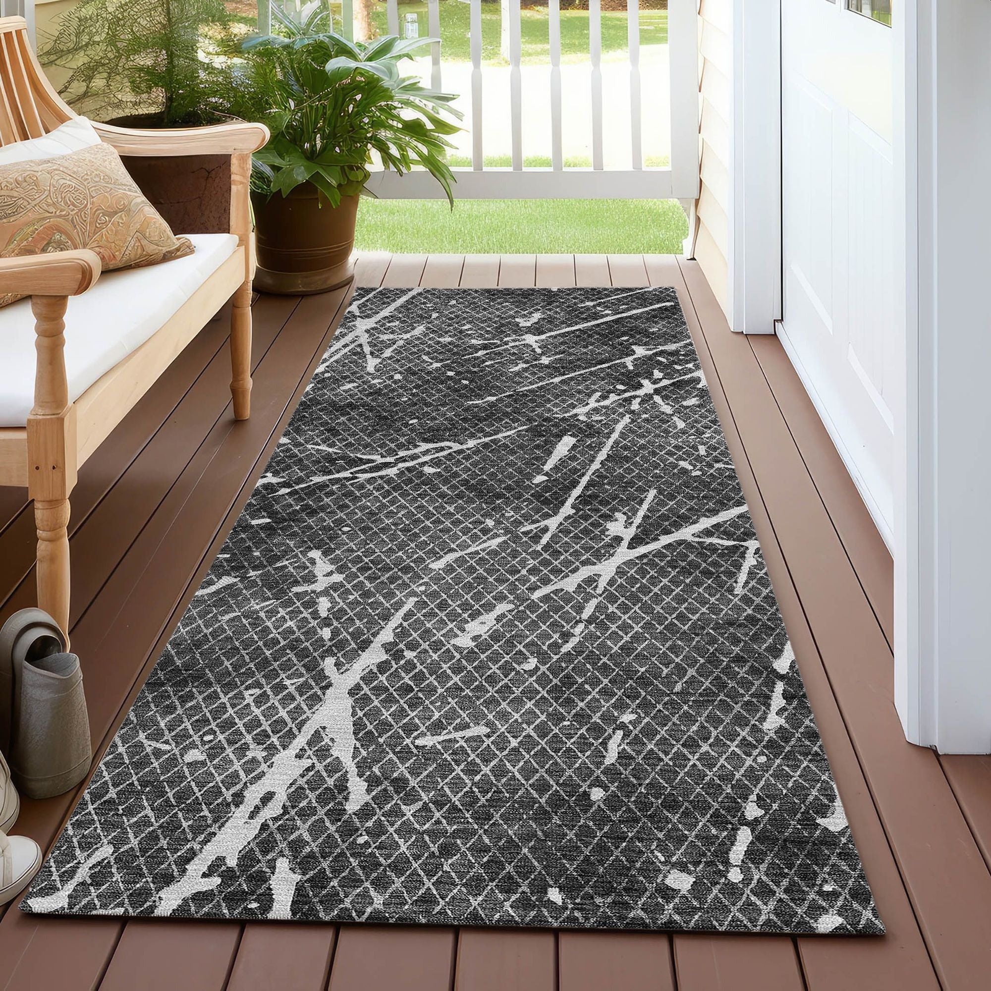 Machine Made ACN628 Charcoal Gray Rugs #color_charcoal gray