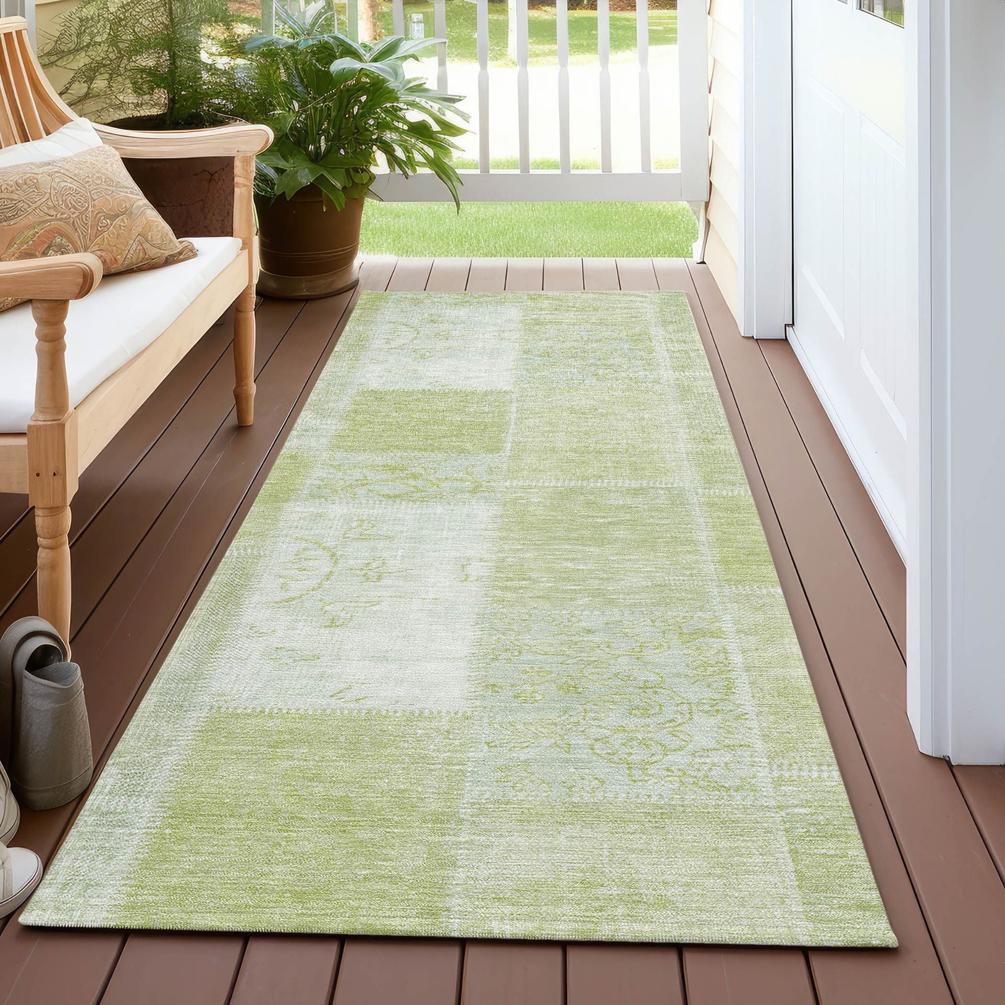 Machine Made ACN631 Aloe Green Rugs #color_aloe green