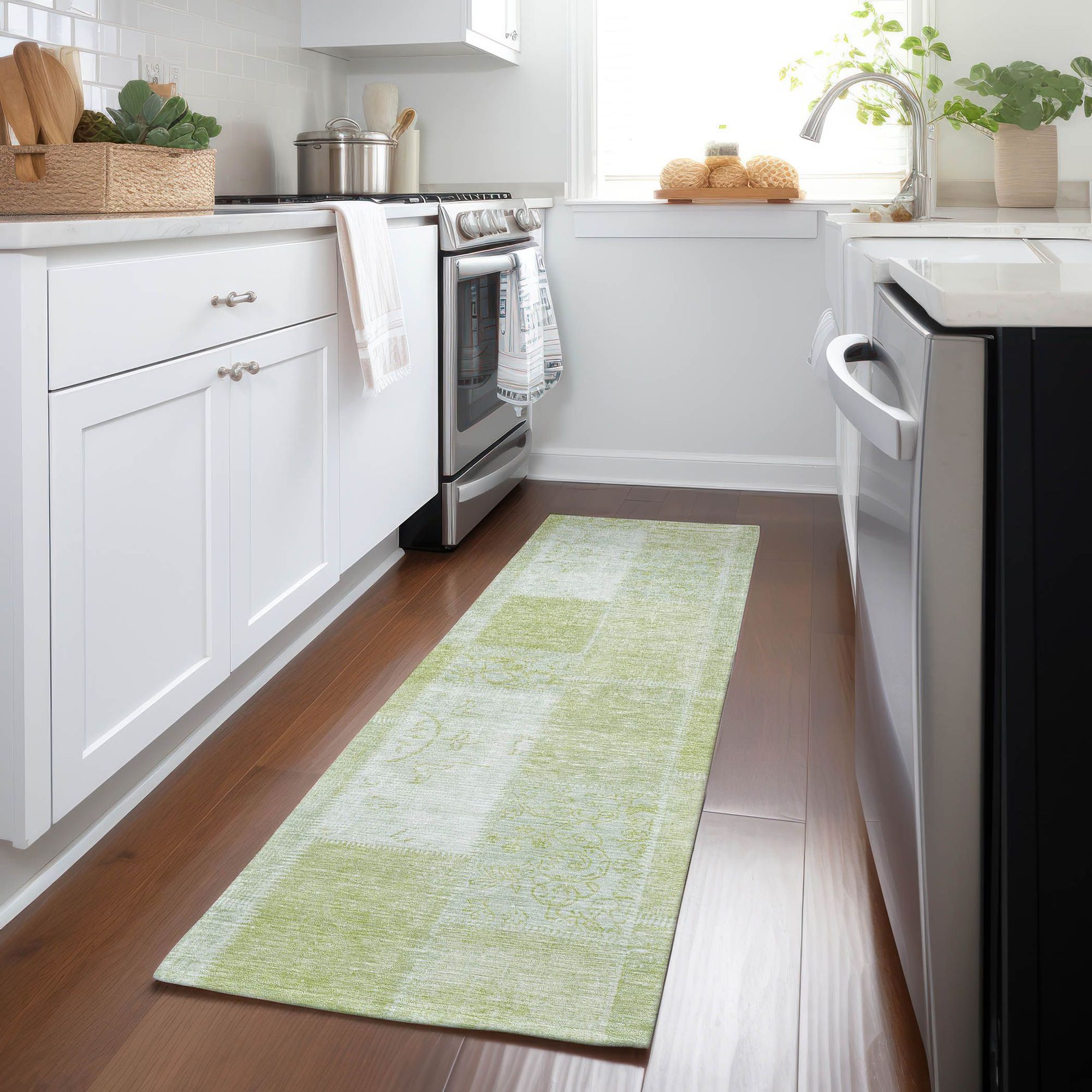 Machine Made ACN631 Aloe Green Rugs #color_aloe green