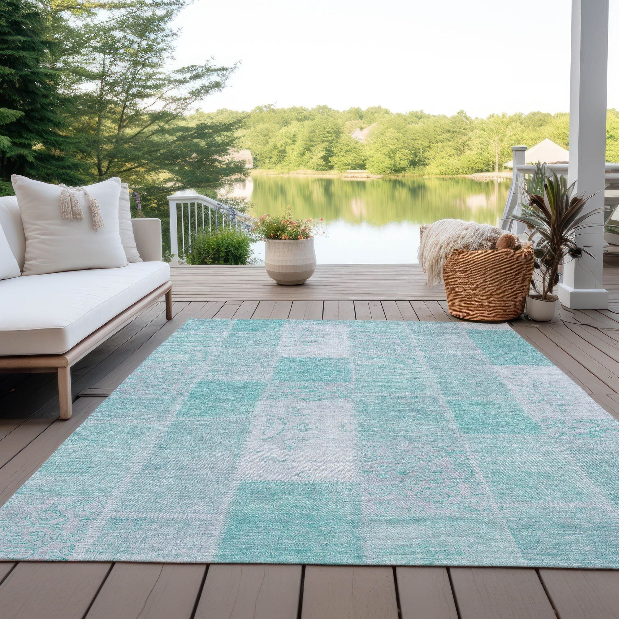 Machine Made ACN631 Aqua Teal Rugs #color_aqua teal