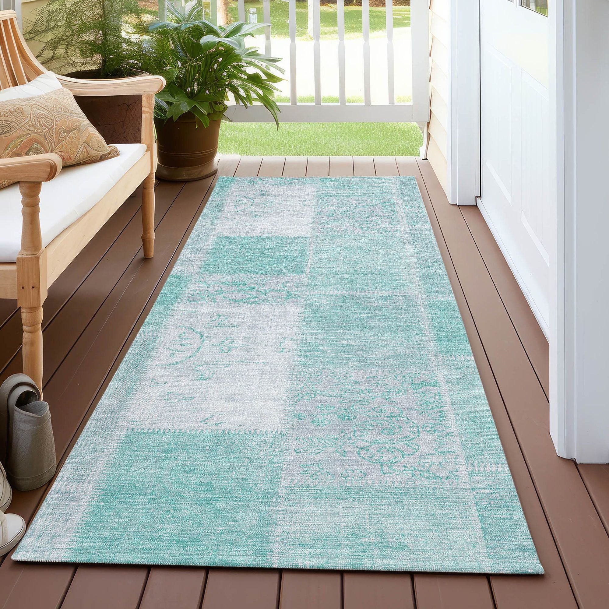 Machine Made ACN631 Aqua Teal Rugs #color_aqua teal