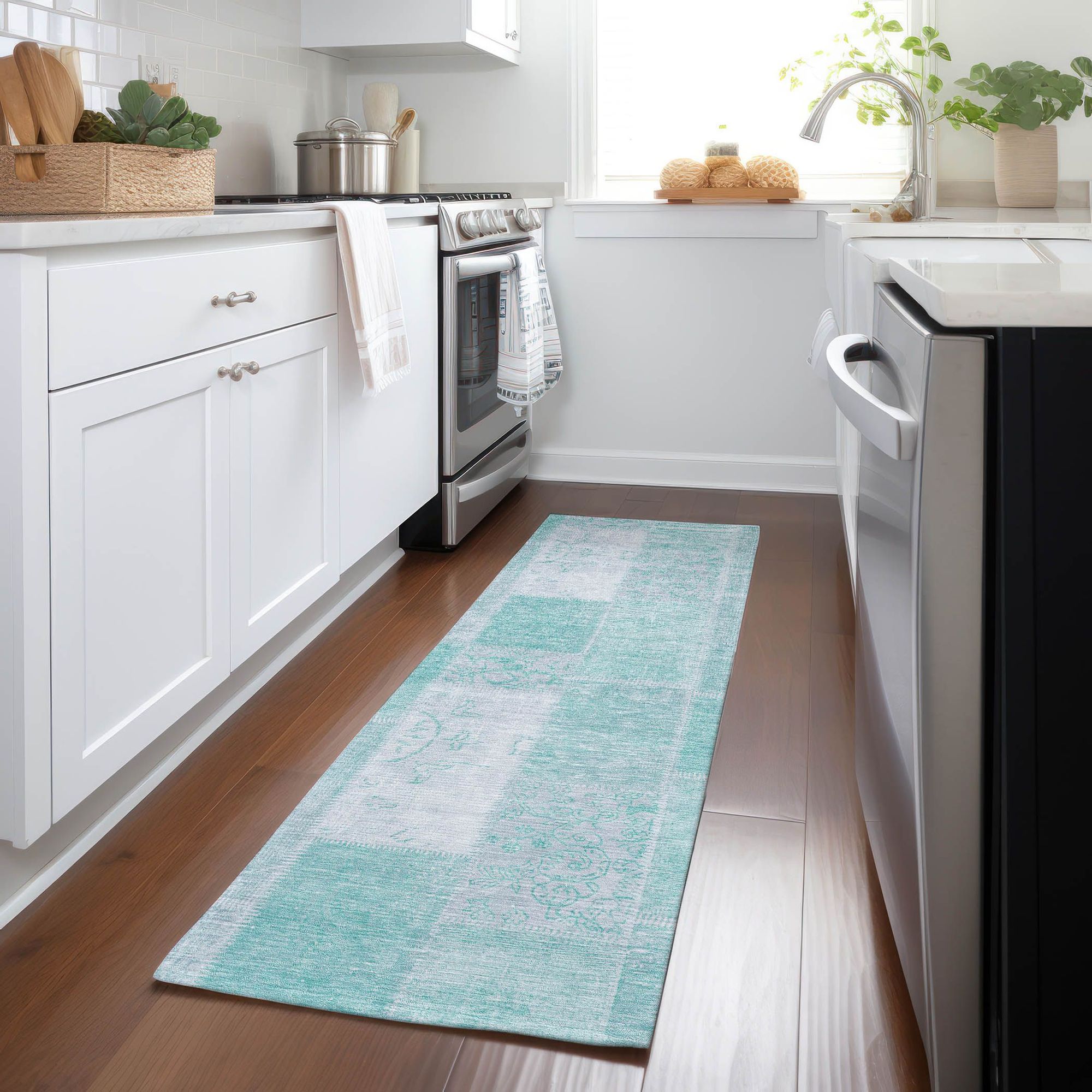 Machine Made ACN631 Aqua Teal Rugs #color_aqua teal