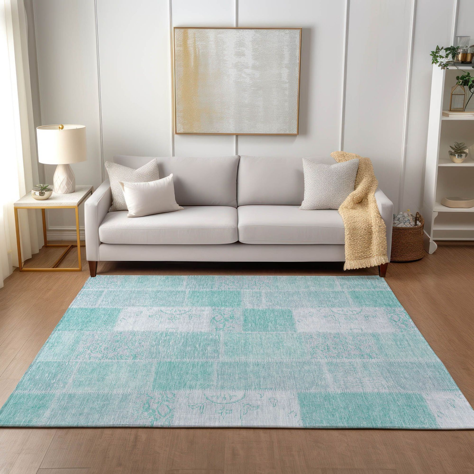 Machine Made ACN631 Aqua Teal Rugs #color_aqua teal