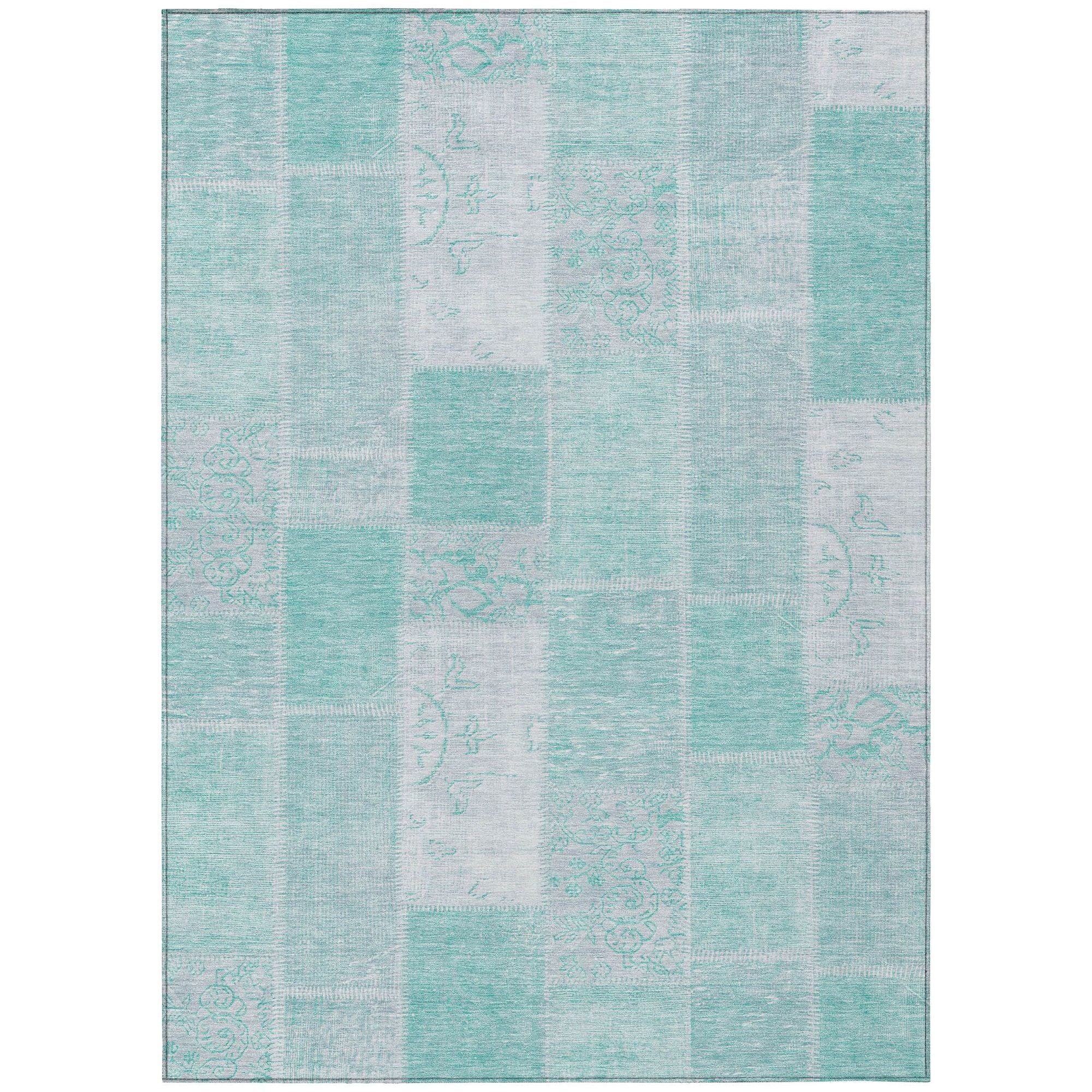 Machine Made ACN631 Aqua Teal Rugs #color_aqua teal