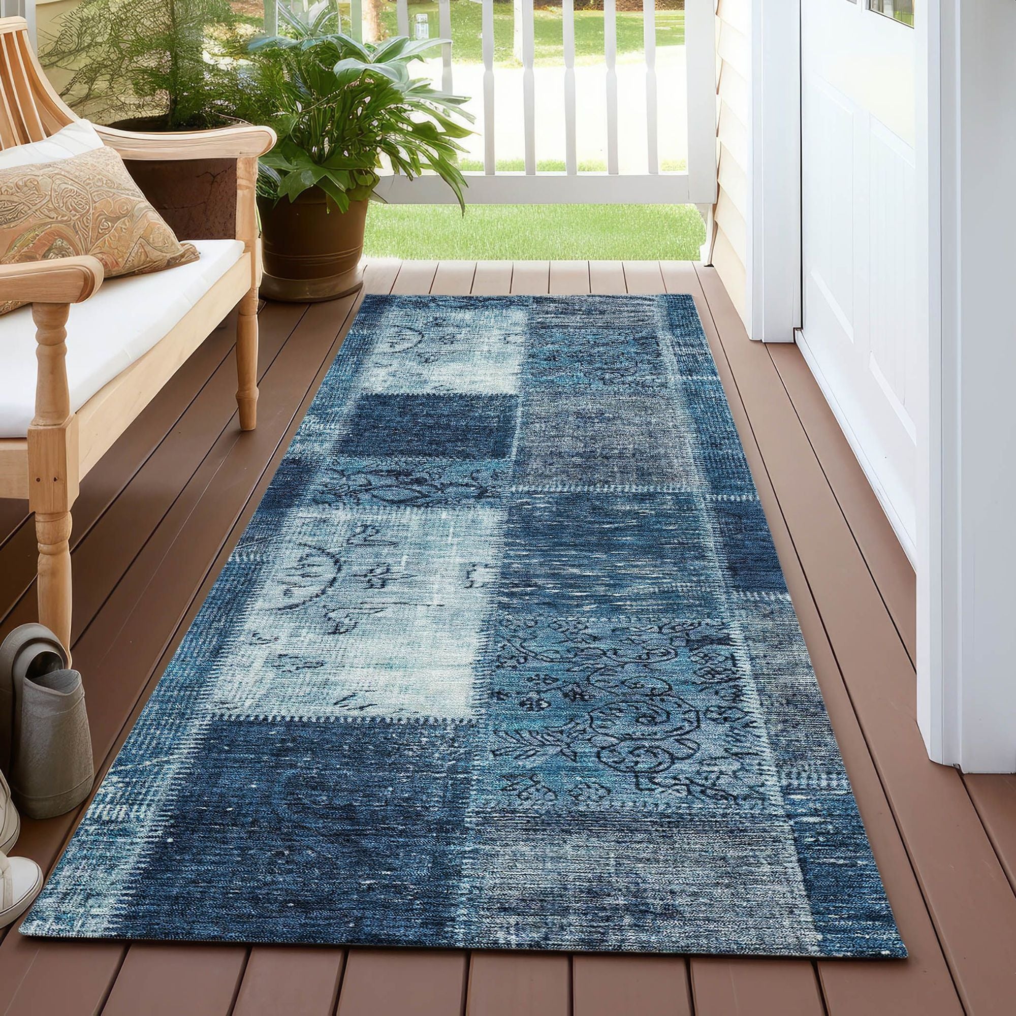 Machine Made ACN631 Blue  Rugs #color_blue 