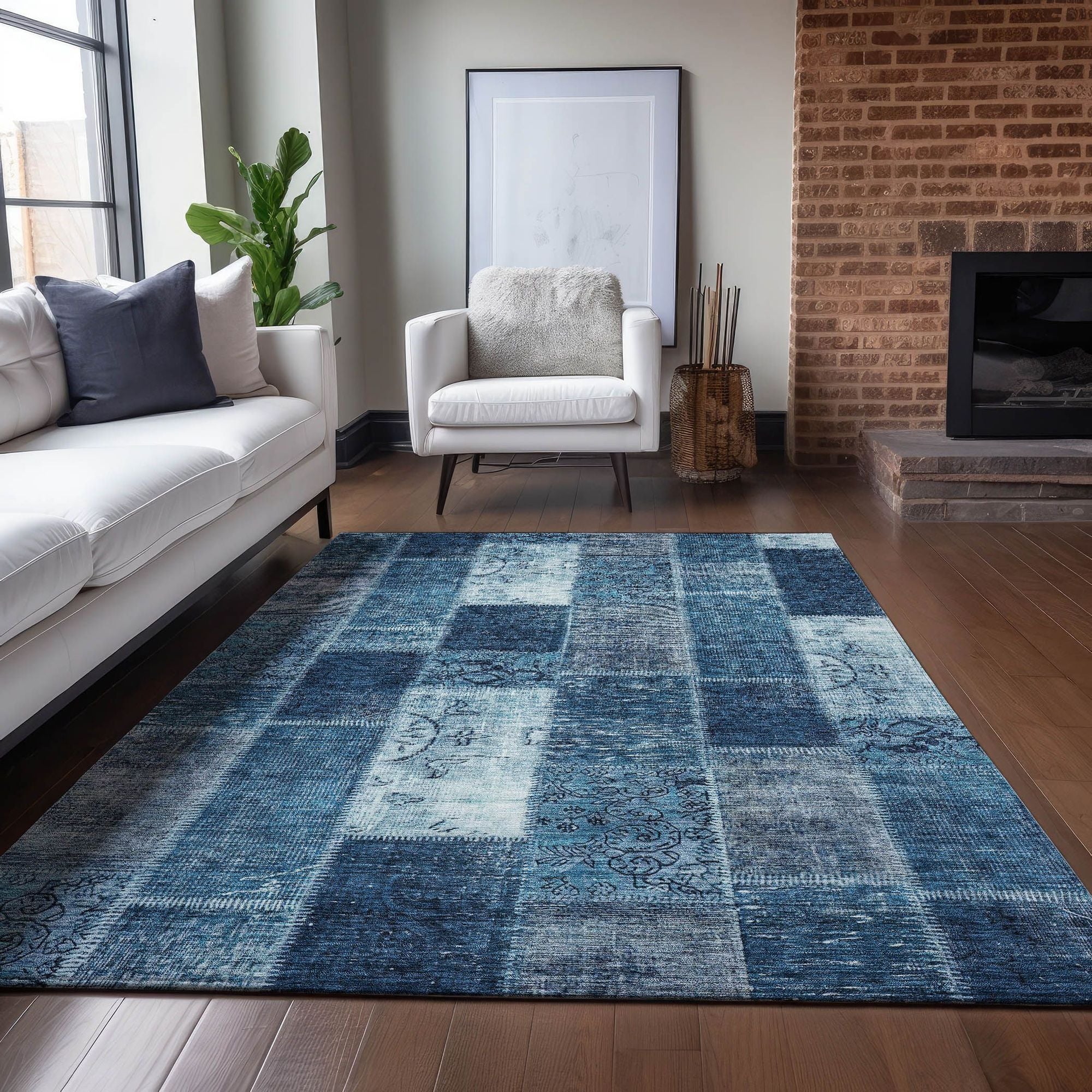 Machine Made ACN631 Blue  Rugs #color_blue 