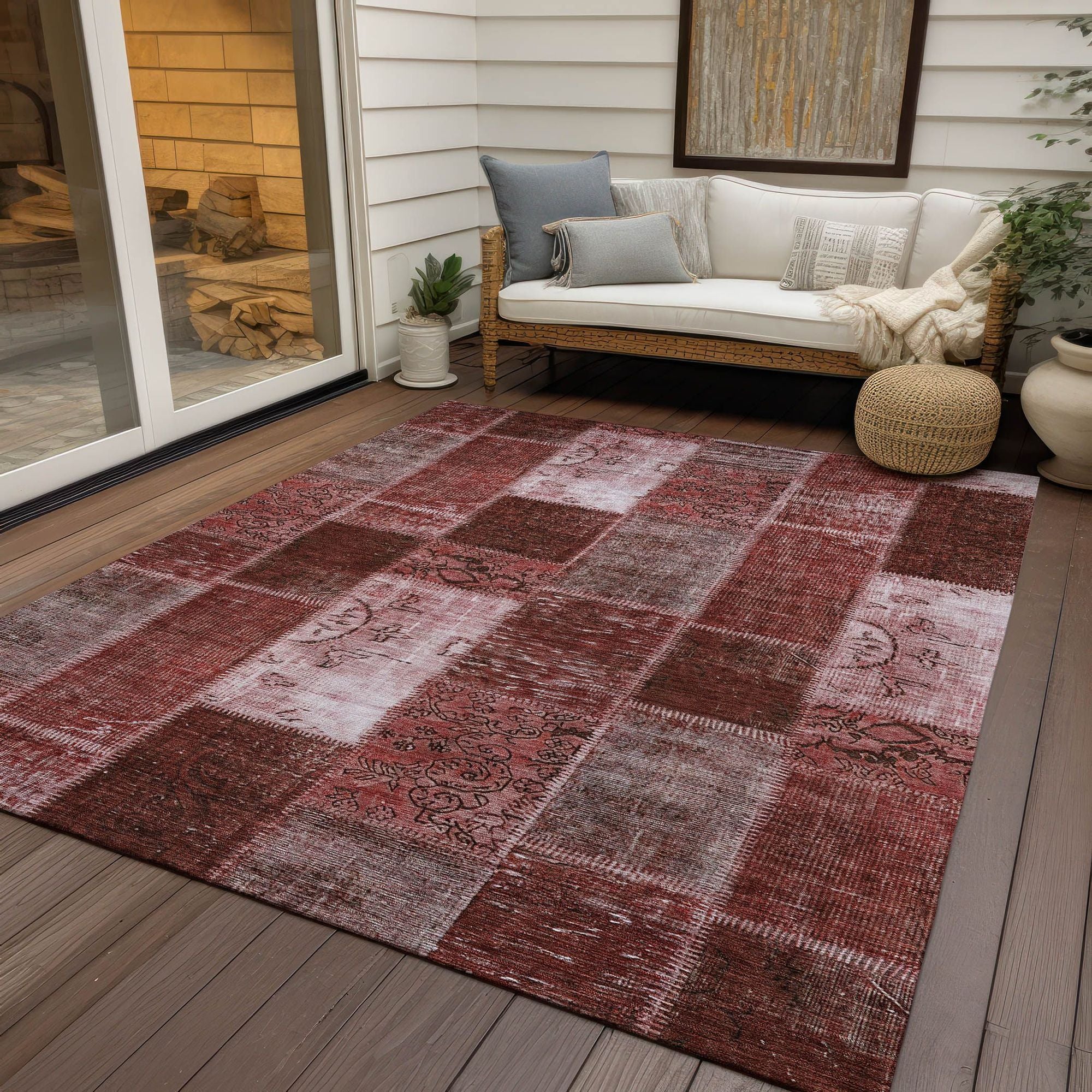 Machine Made ACN631 Burgundy Red Rugs #color_burgundy red